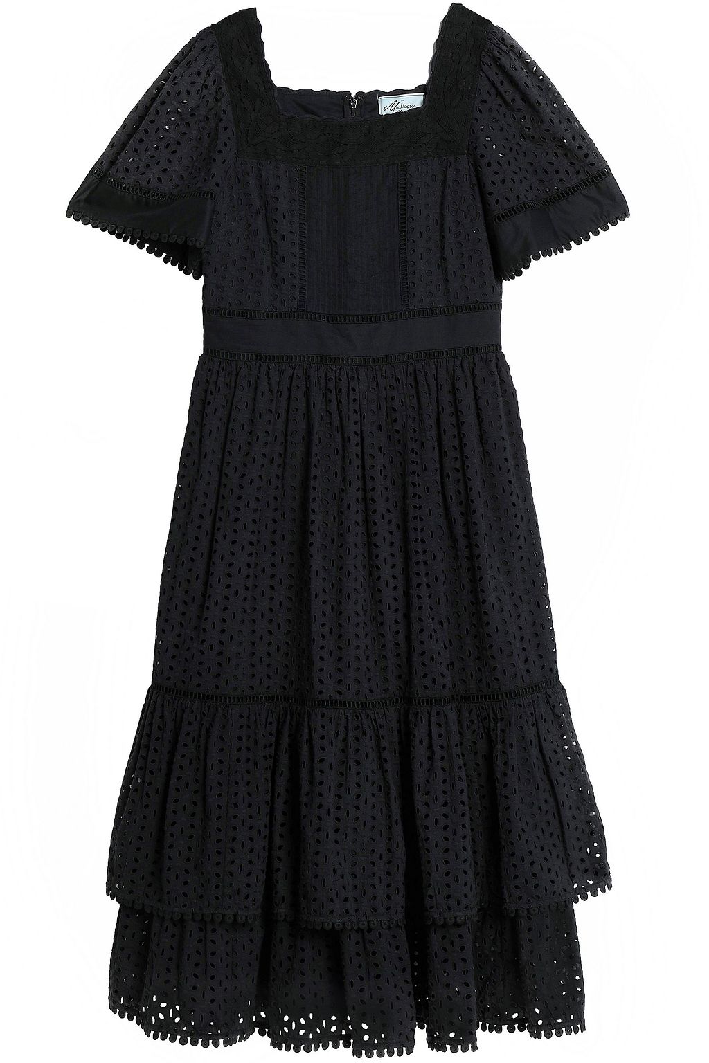 black cotton midi dress