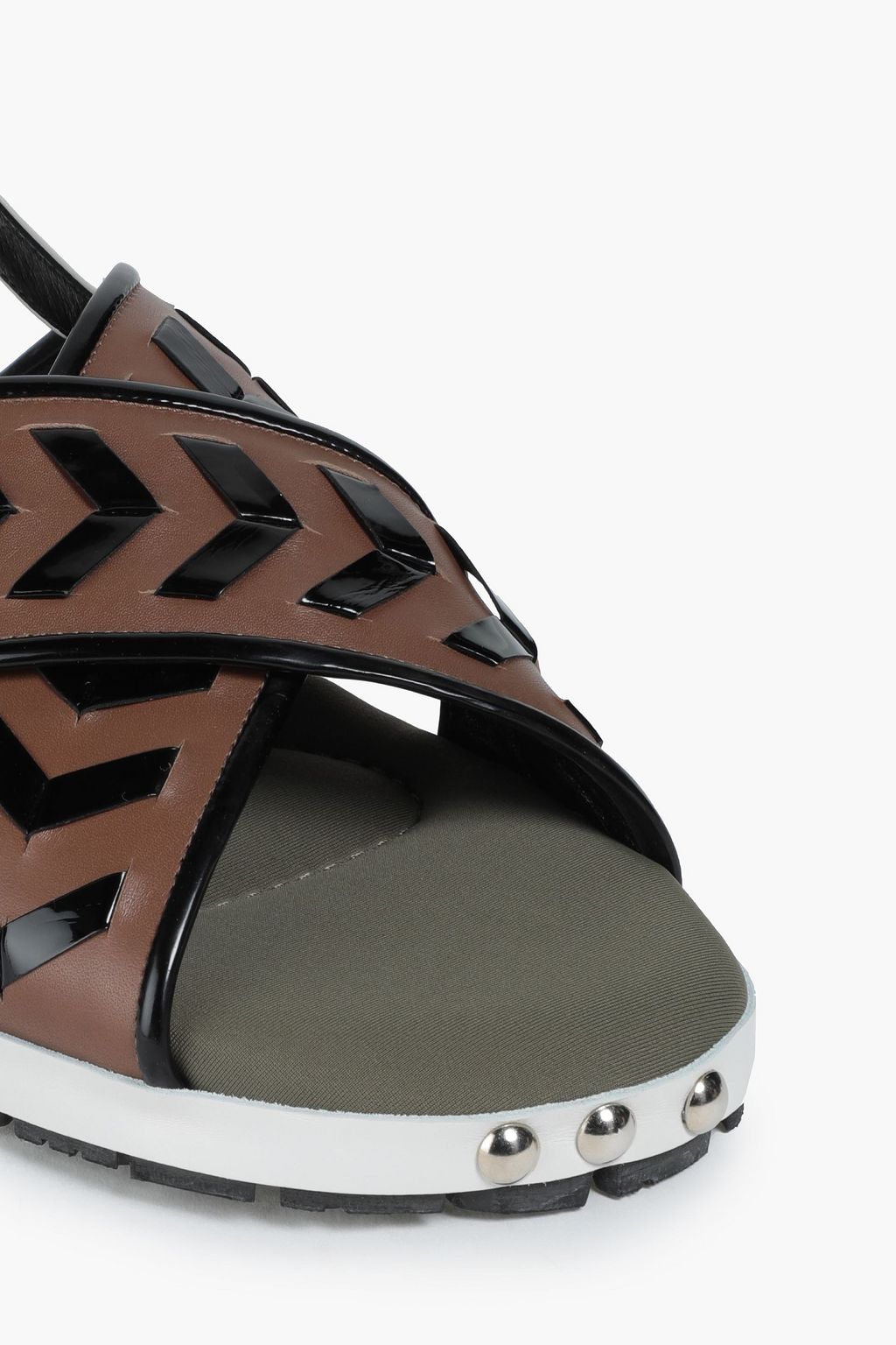 MARNI Smooth and patent-leather slingback sandals