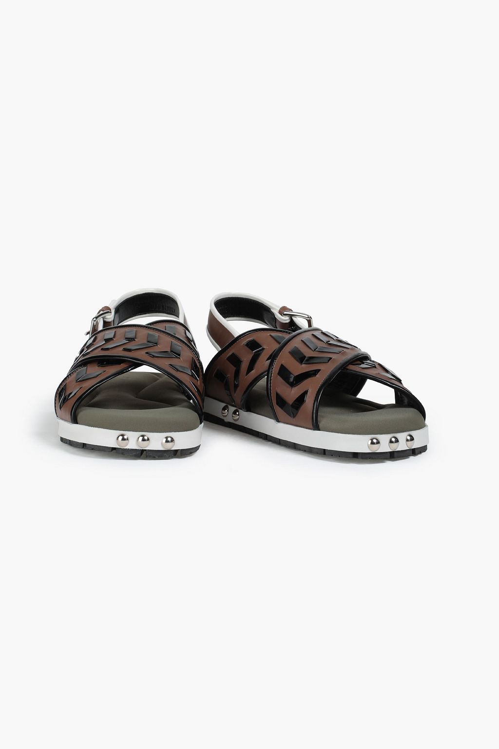 MARNI Smooth and patent-leather slingback sandals