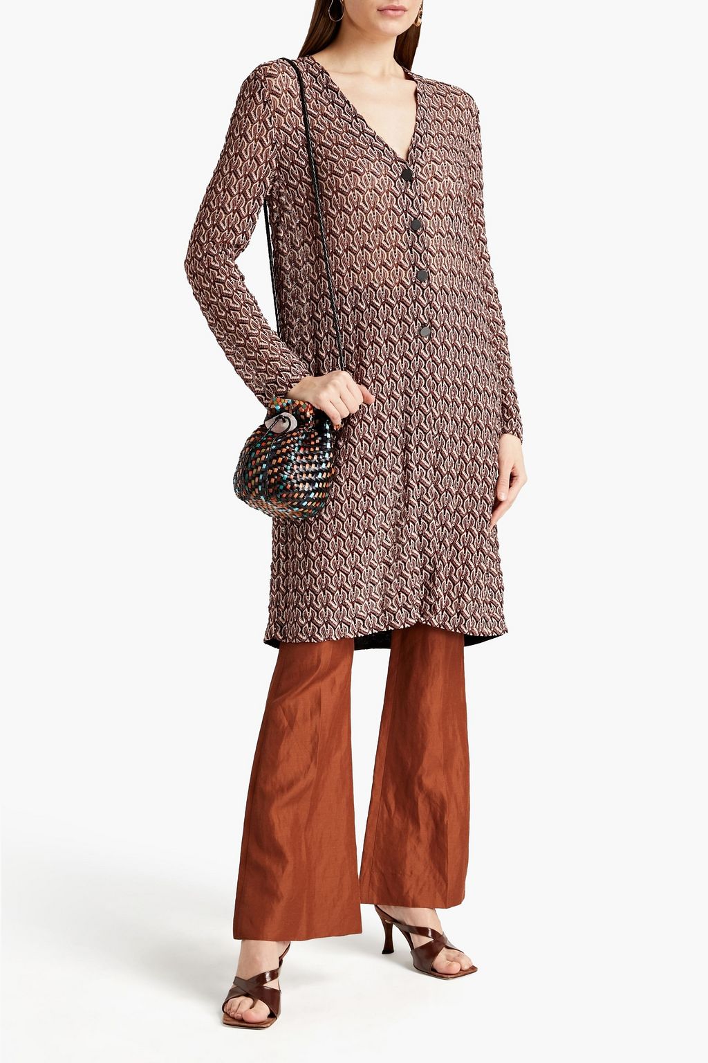 MISSONI Metallic crochet-knit cardigan
