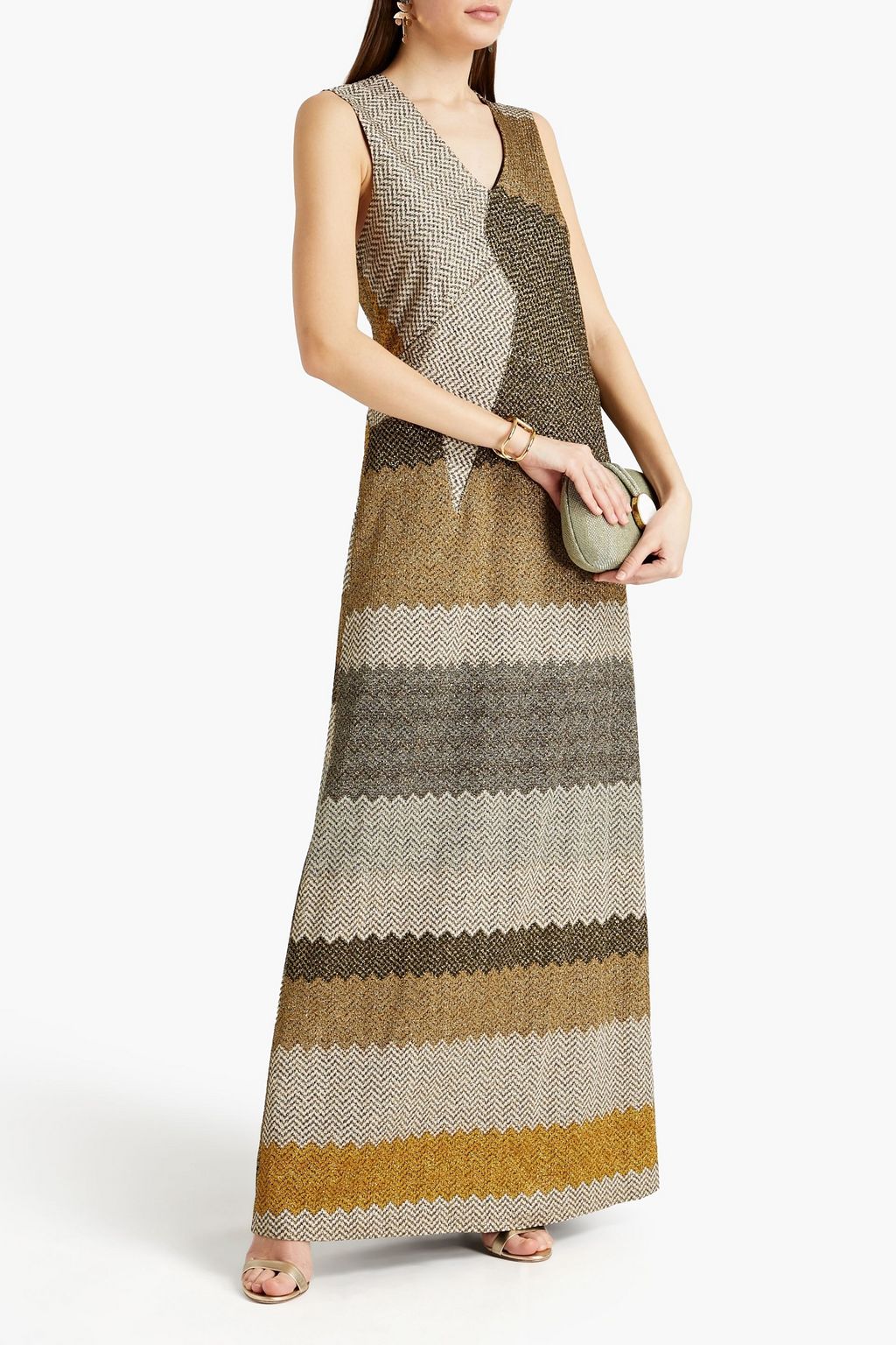 MISSONI Metallic knitted maxi dress