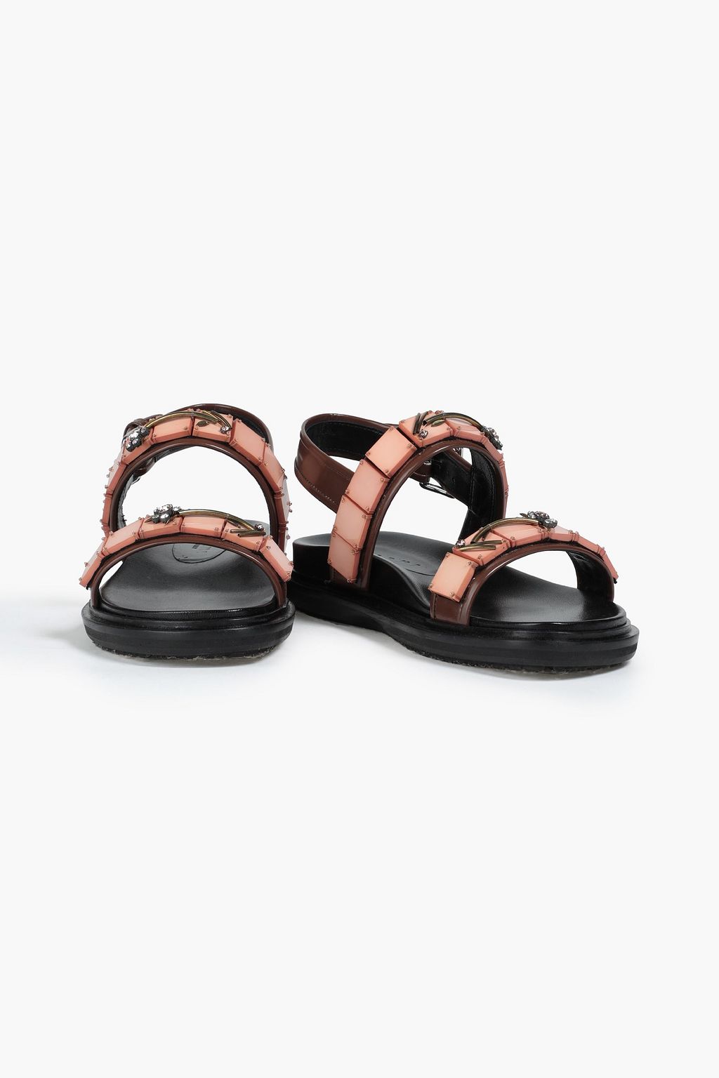 MARNI Embellished leather slingback sandals