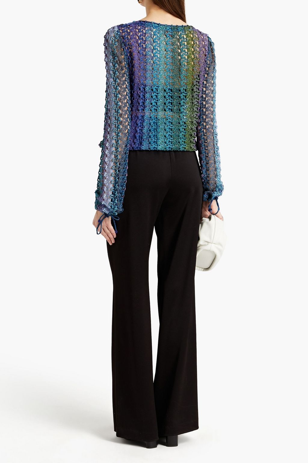 MISSONI Metallic crochet-knit blouse