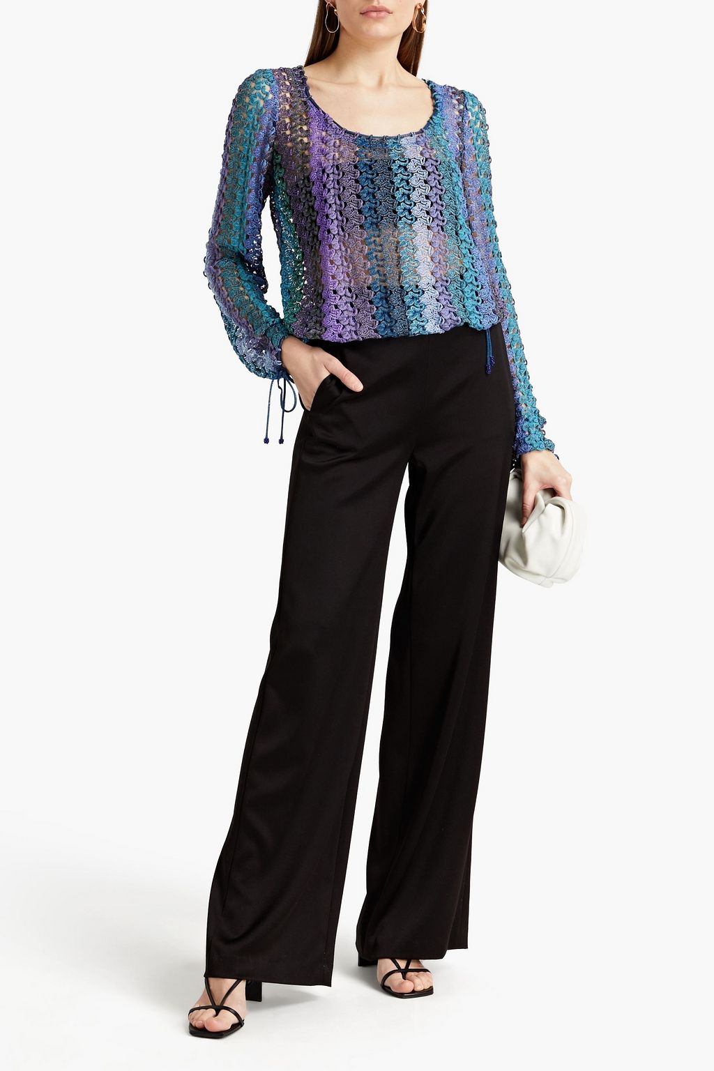 MISSONI Metallic crochet-knit blouse