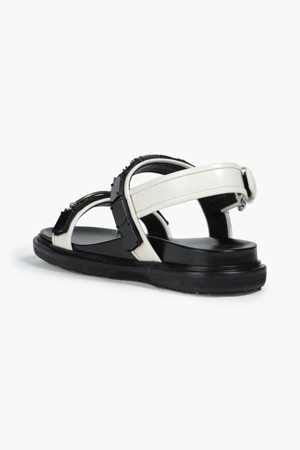 MARNI Embellished leather slingback sandals