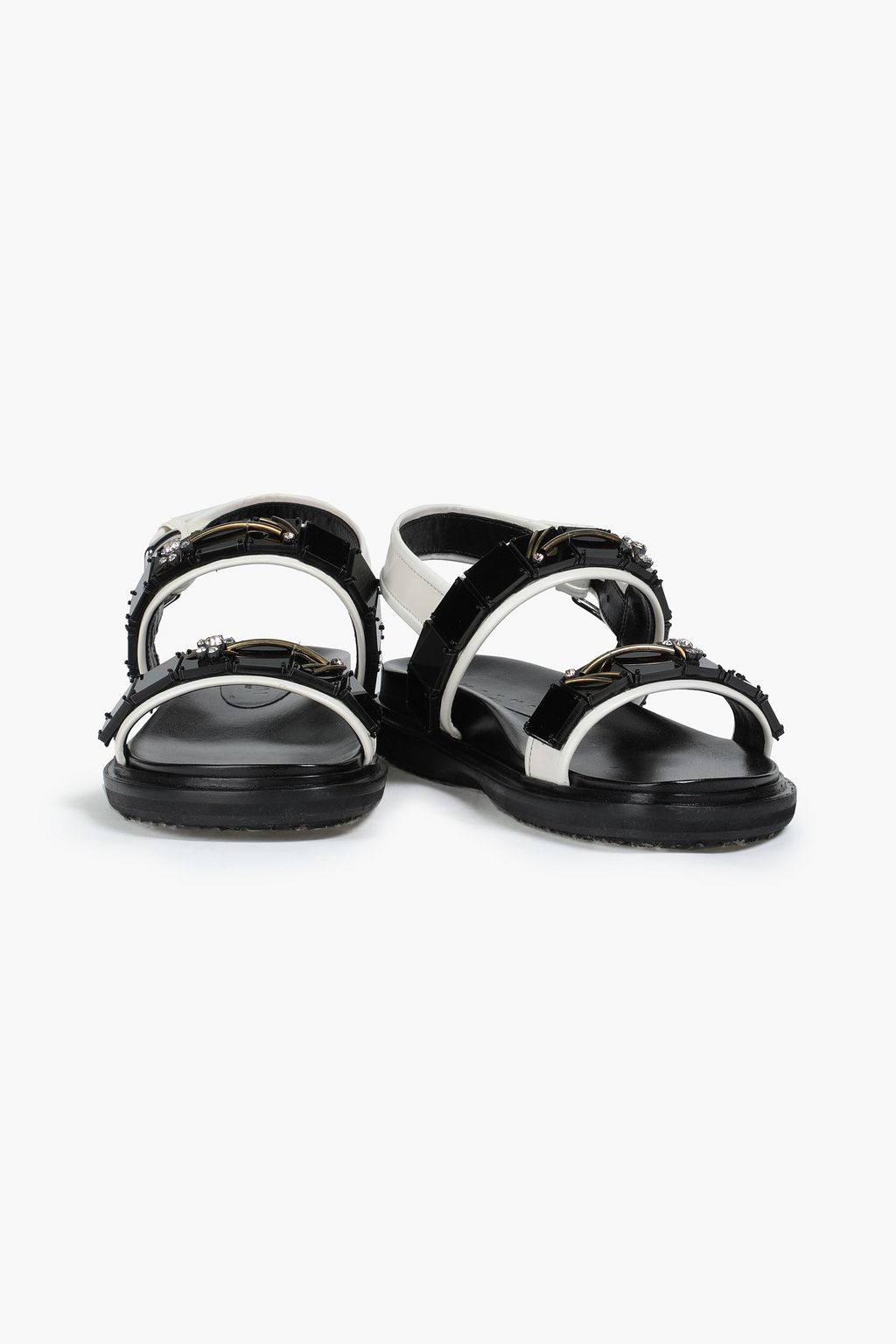 MARNI Embellished leather slingback sandals
