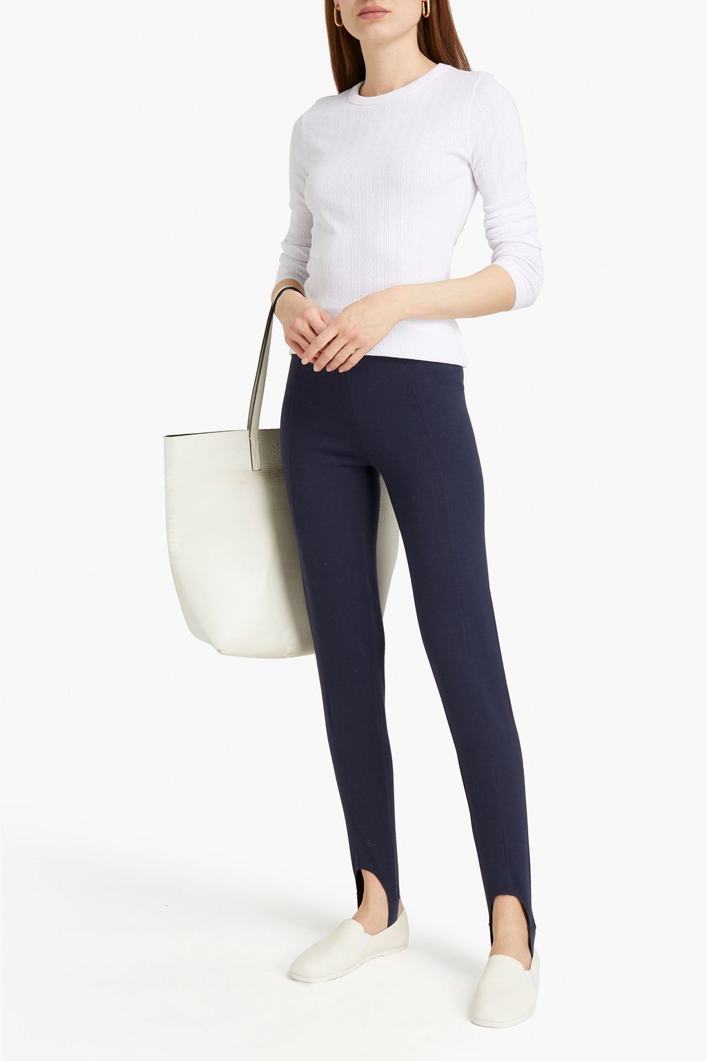 NINETY PERCENT Pointelle-knit organic cotton top