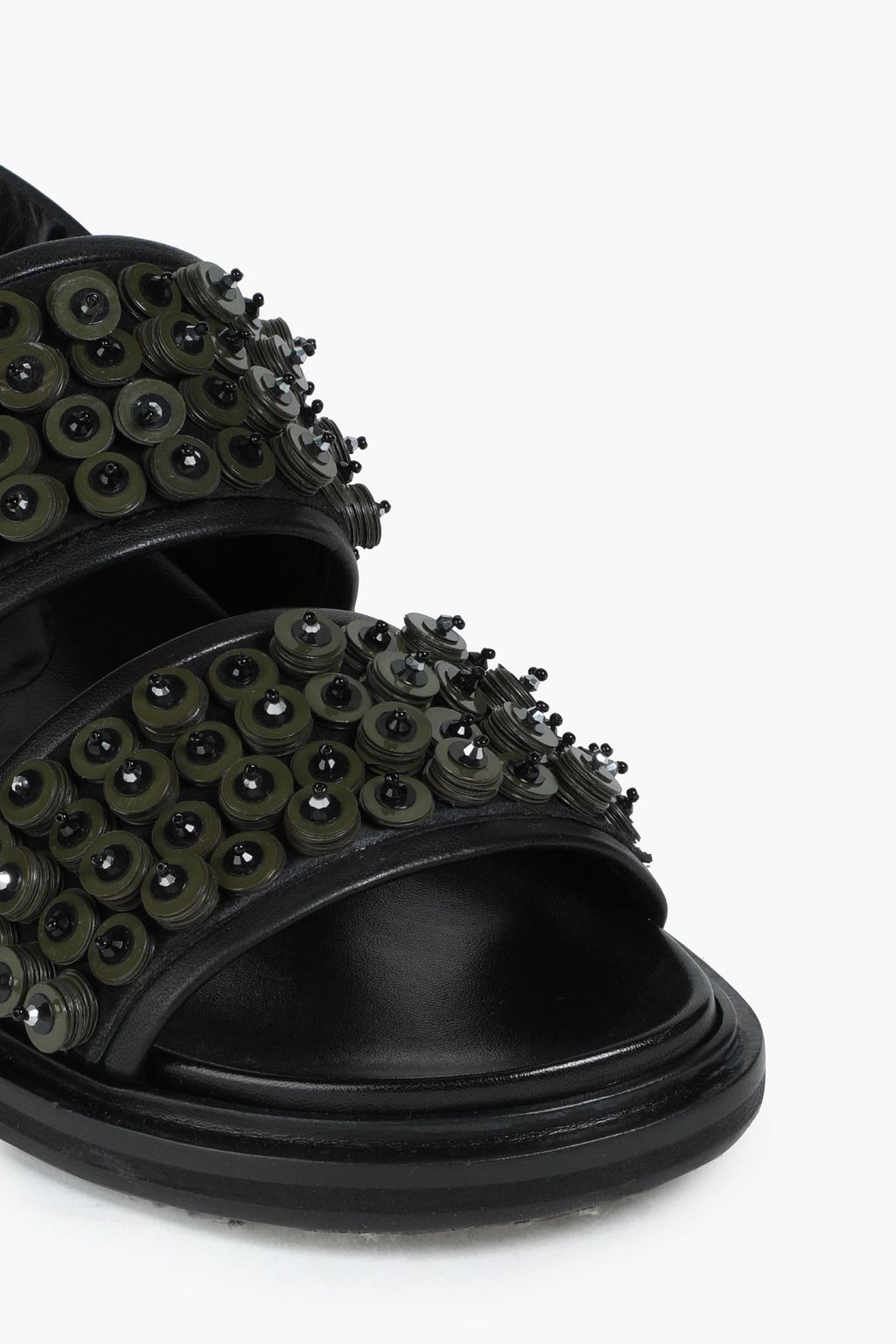 MARNI Embellished leather slingback sandals