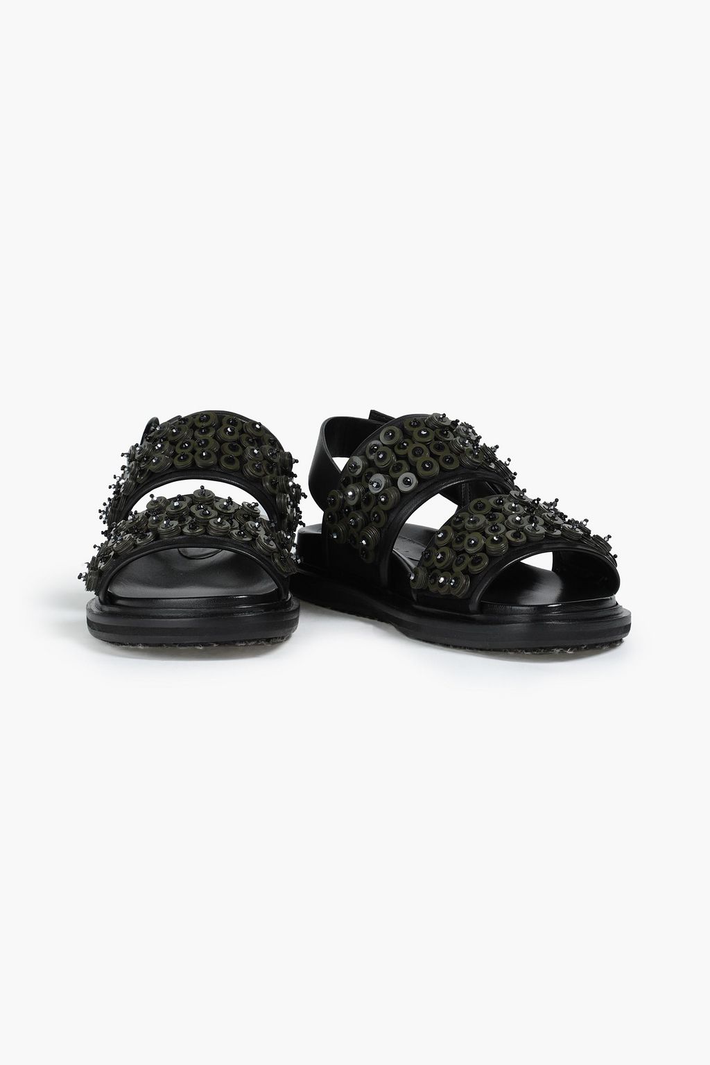 MARNI Embellished leather slingback sandals