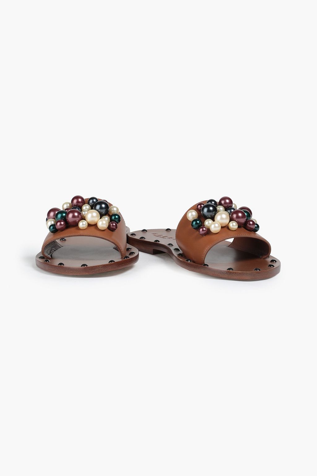 MARNI Embellished leather mules