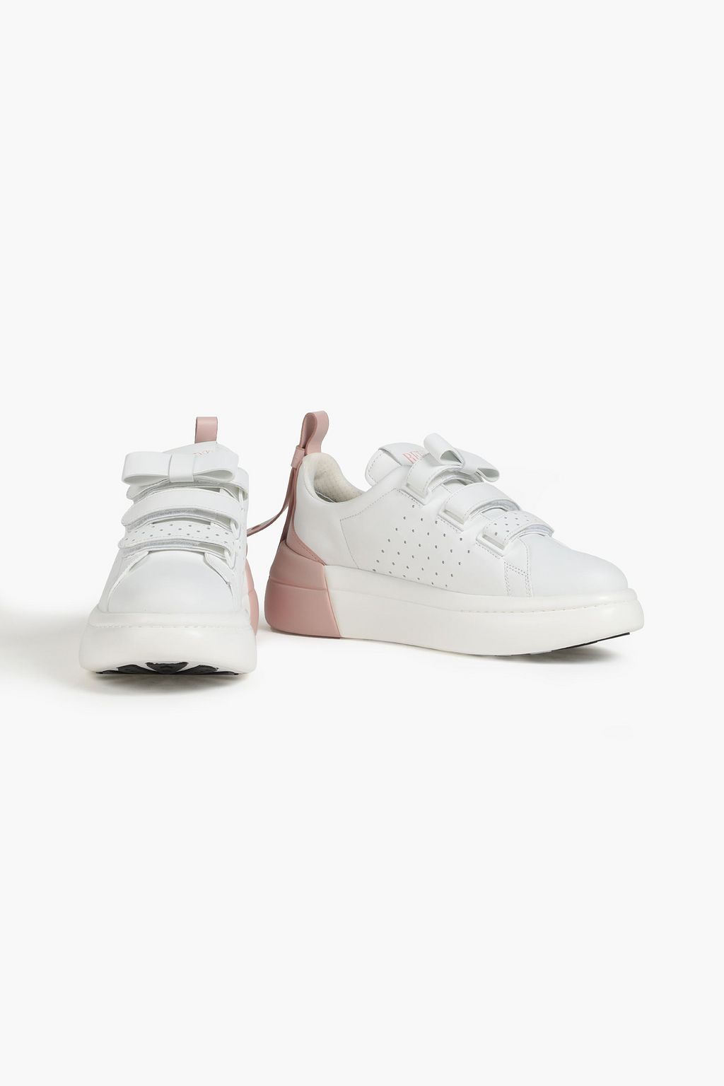 RED(V) Bow-embellished two-tone leather sneakers