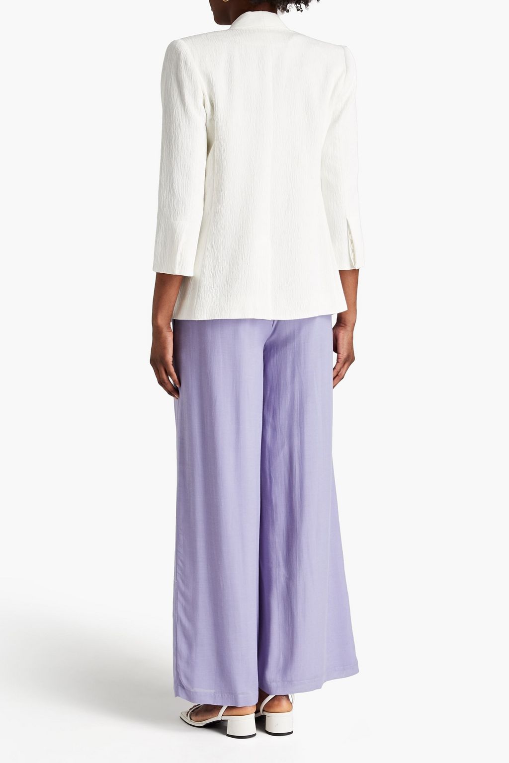 HALSTON Zuri Tencel and Lyocell-blend voile wide-leg pants