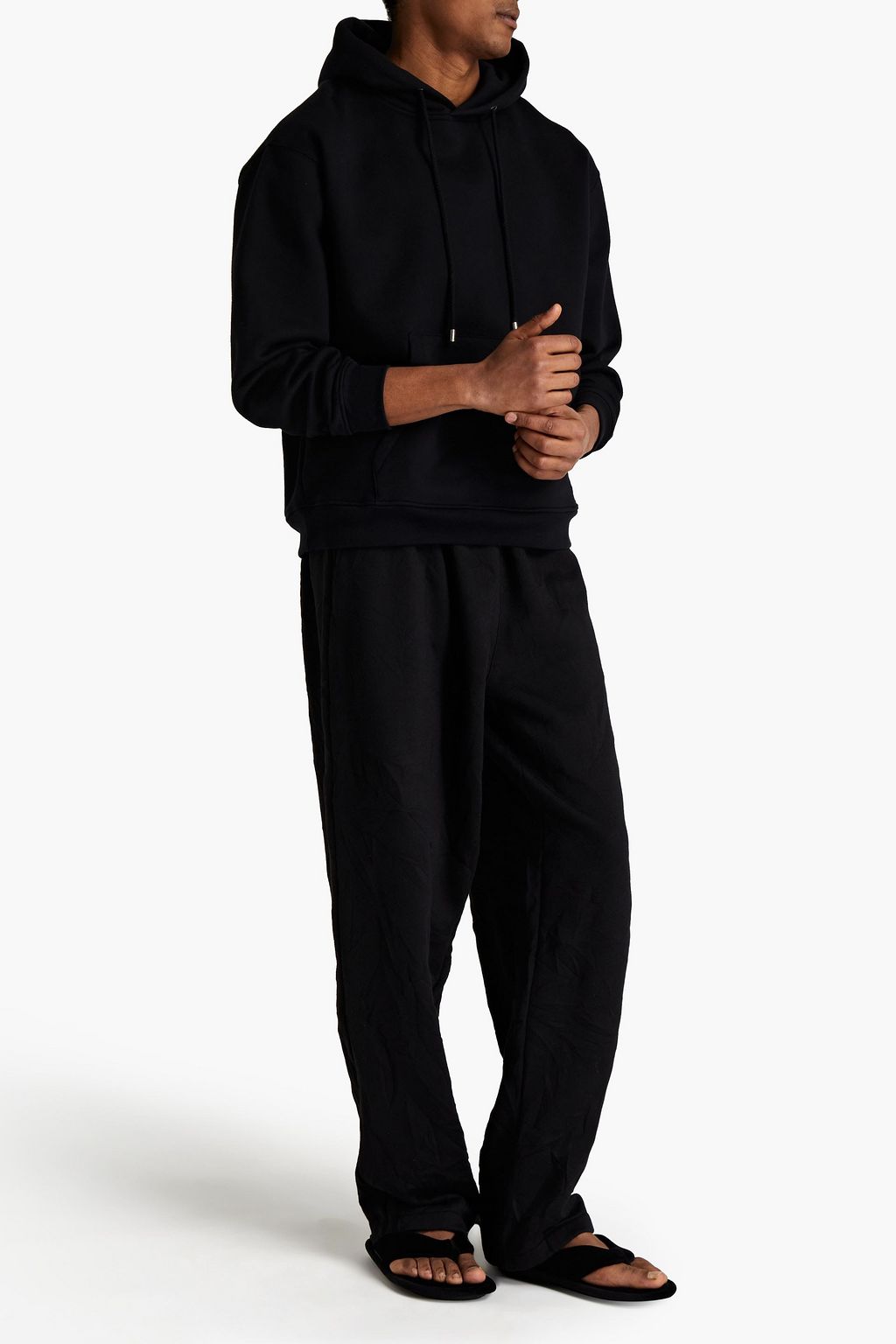 BALENCIAGA Logo-embroidered fleece sweatpants