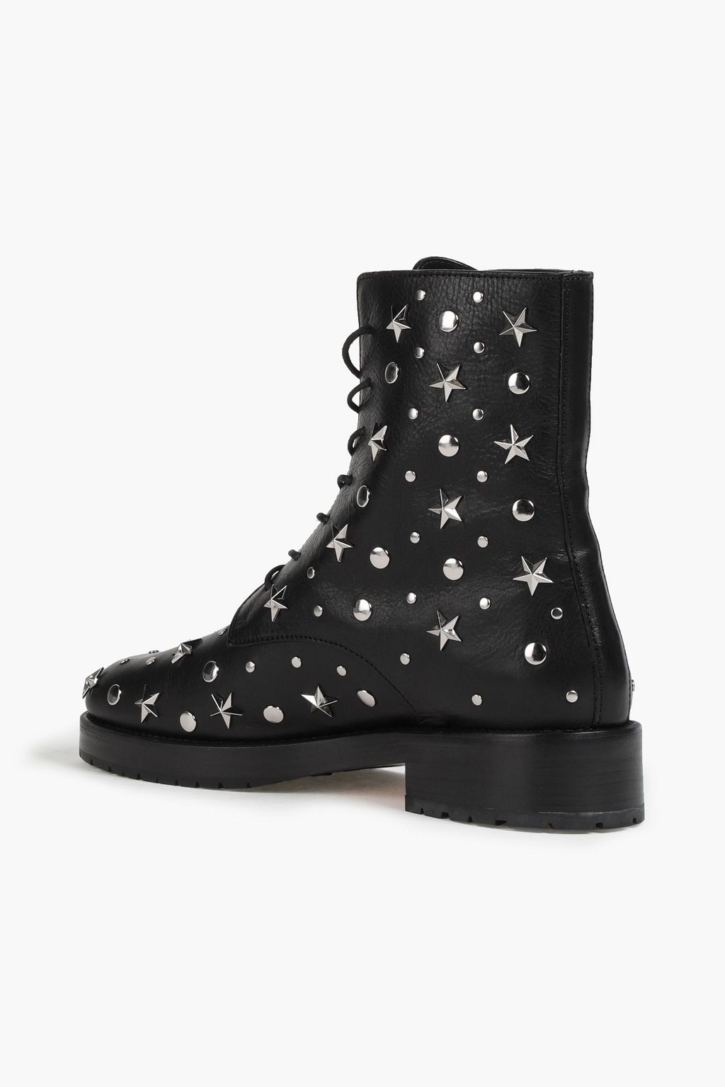 RED(V) Studded leather combat boots