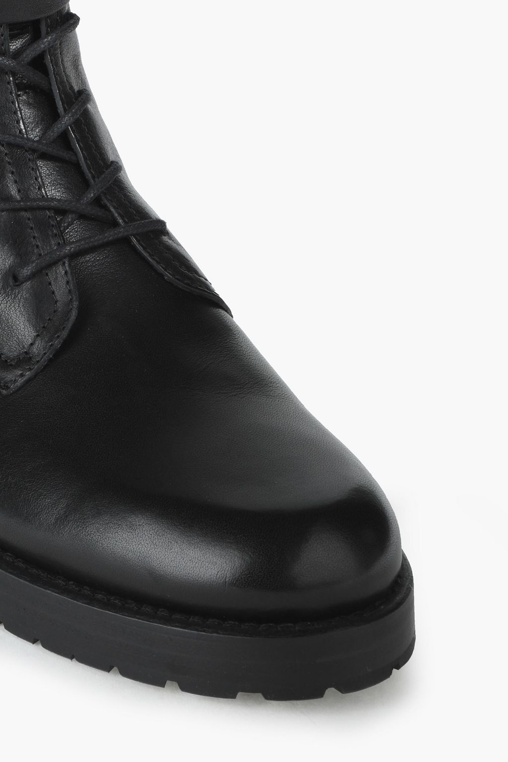 RED(V) Studded leather combat boots