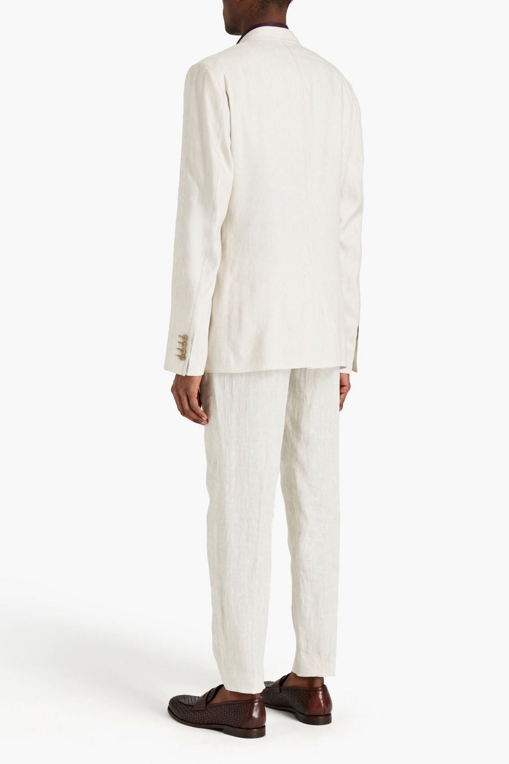DOLCE & GABBANA Slub linen and silk-blend blazer