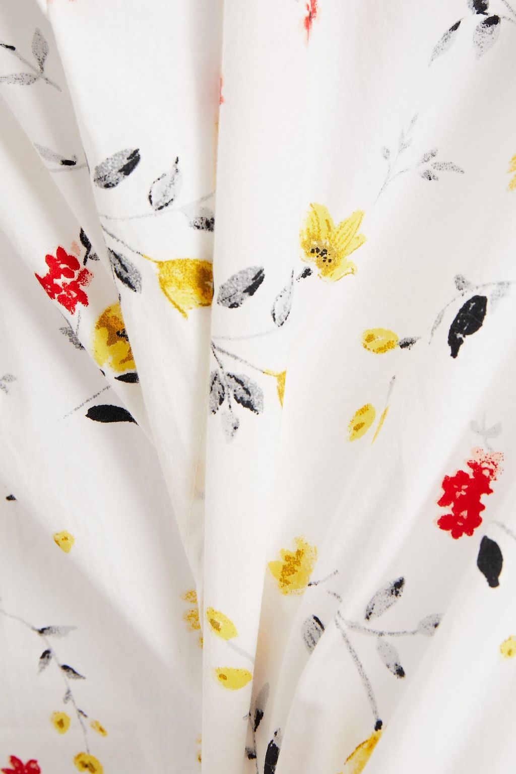 GANNI Floral-print cotton midi skirt