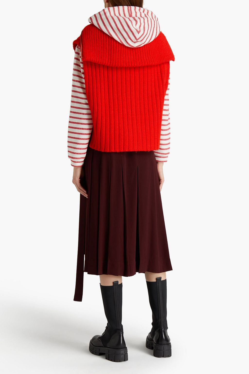 MARNI Pleated cady midi wrap skirt