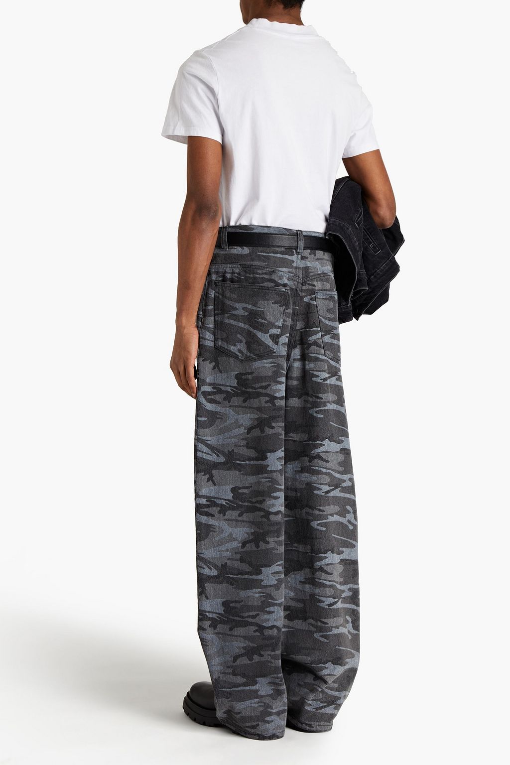 BALENCIAGA Wide-leg camouflage denim jeans