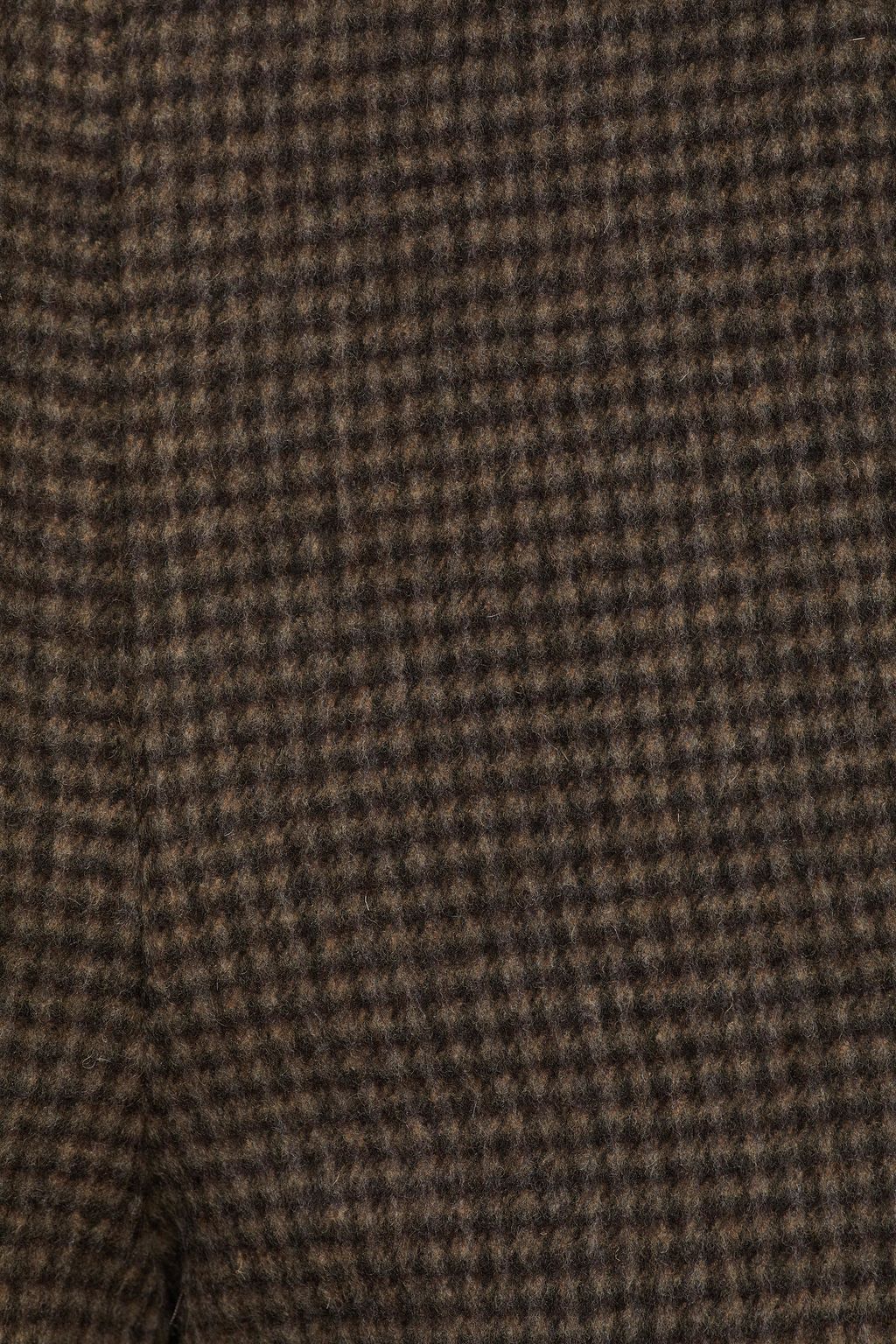 THEORY Houndstooth brushed wool-blend felt wide-leg pants