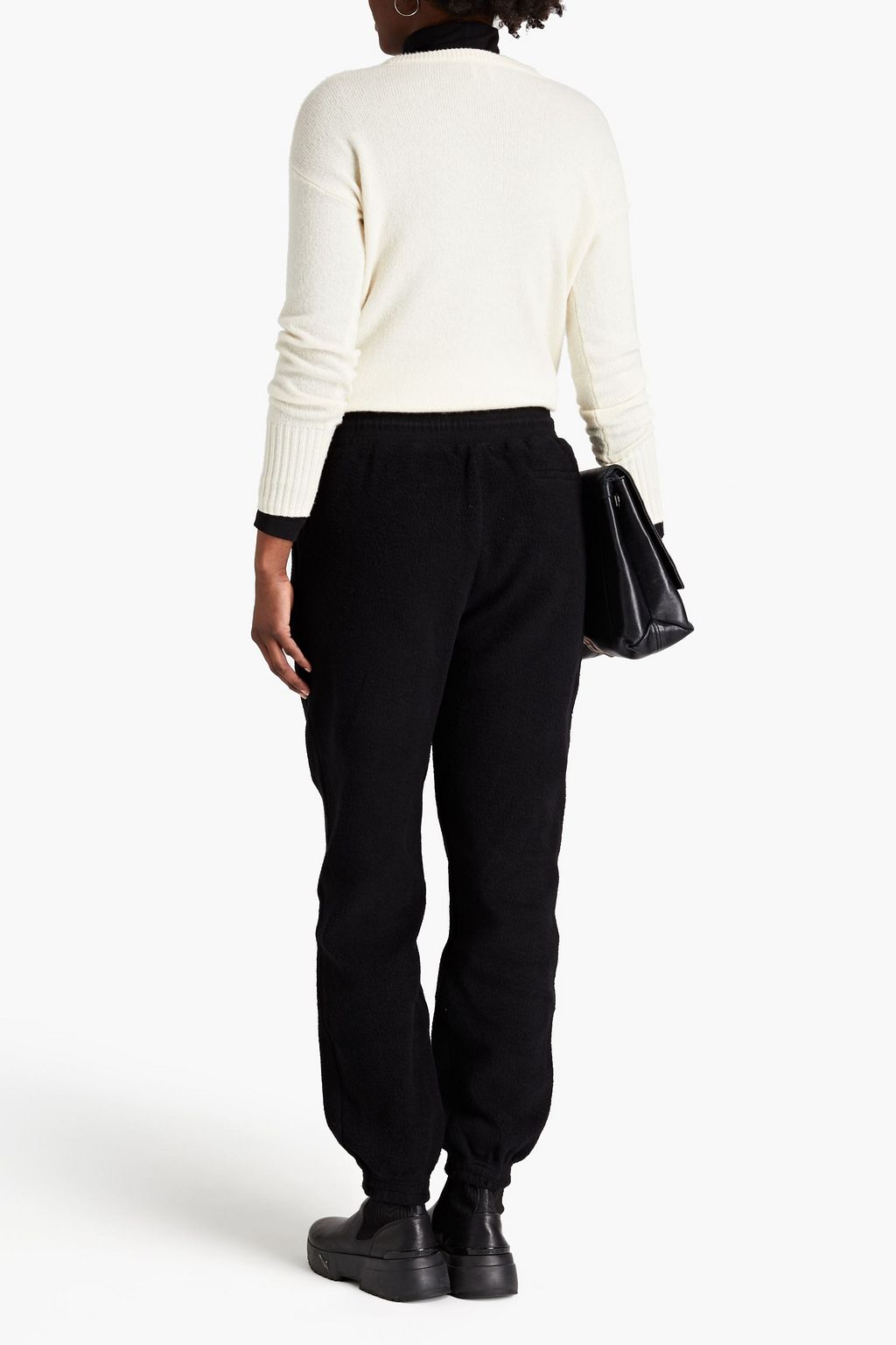 NINETY PERCENT Organic cotton-fleece track pants