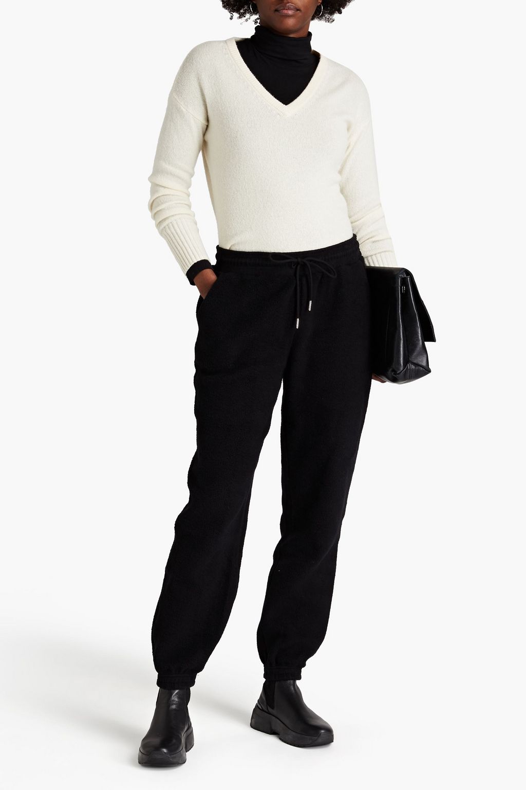 NINETY PERCENT Organic cotton-fleece track pants