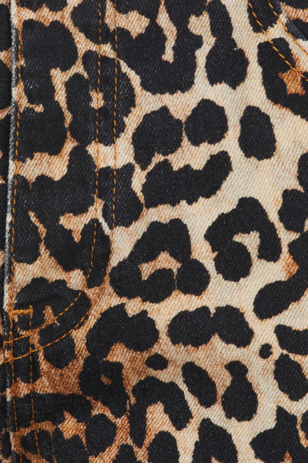 GANNI Leopard-print high-rise tapered jeans