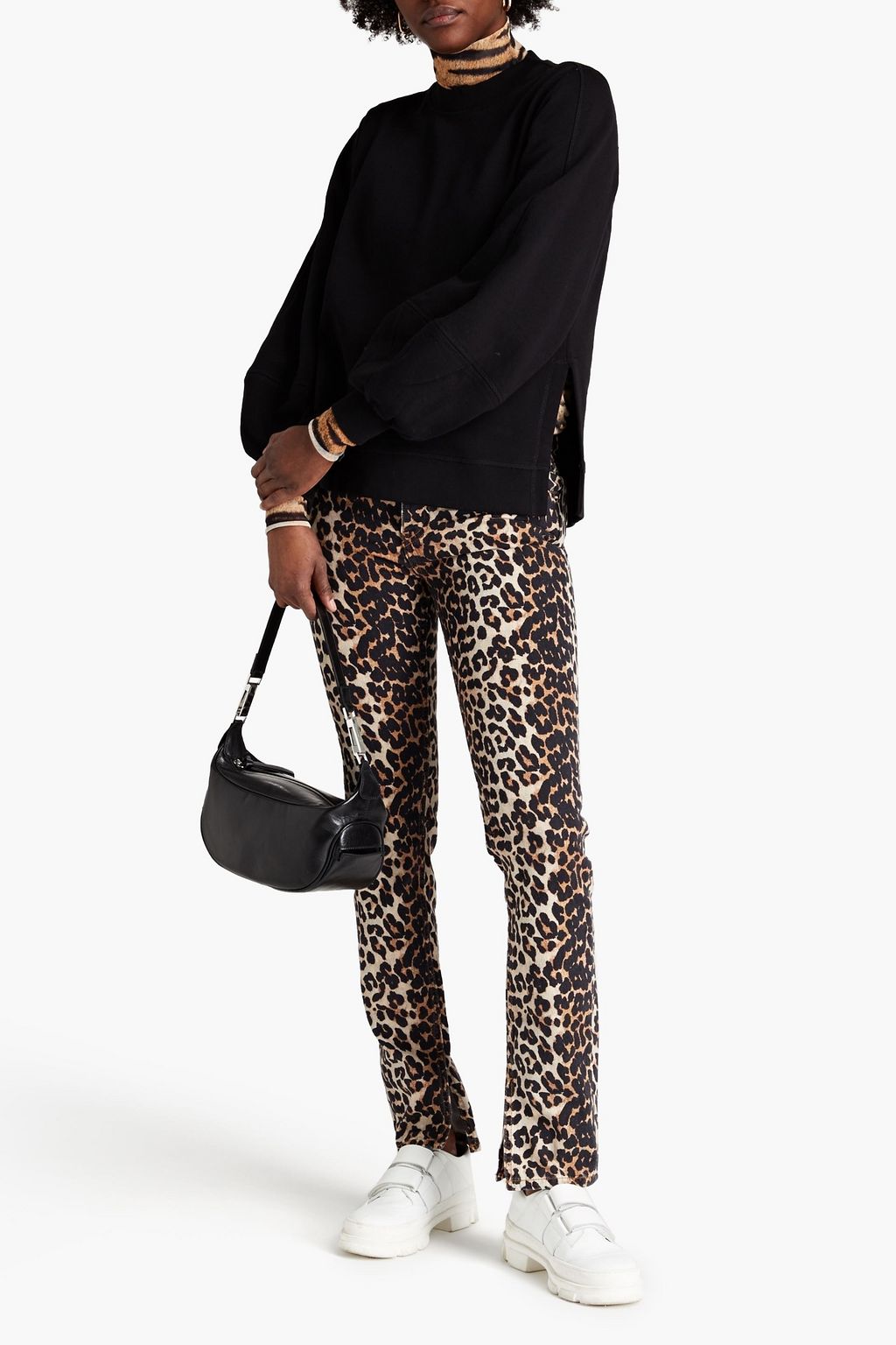 GANNI French cotton-terry sweatshirt