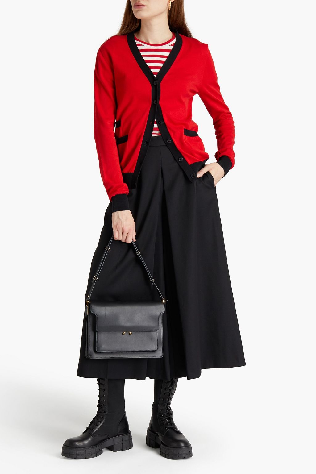 MARNI Two-tone cotton cardigan