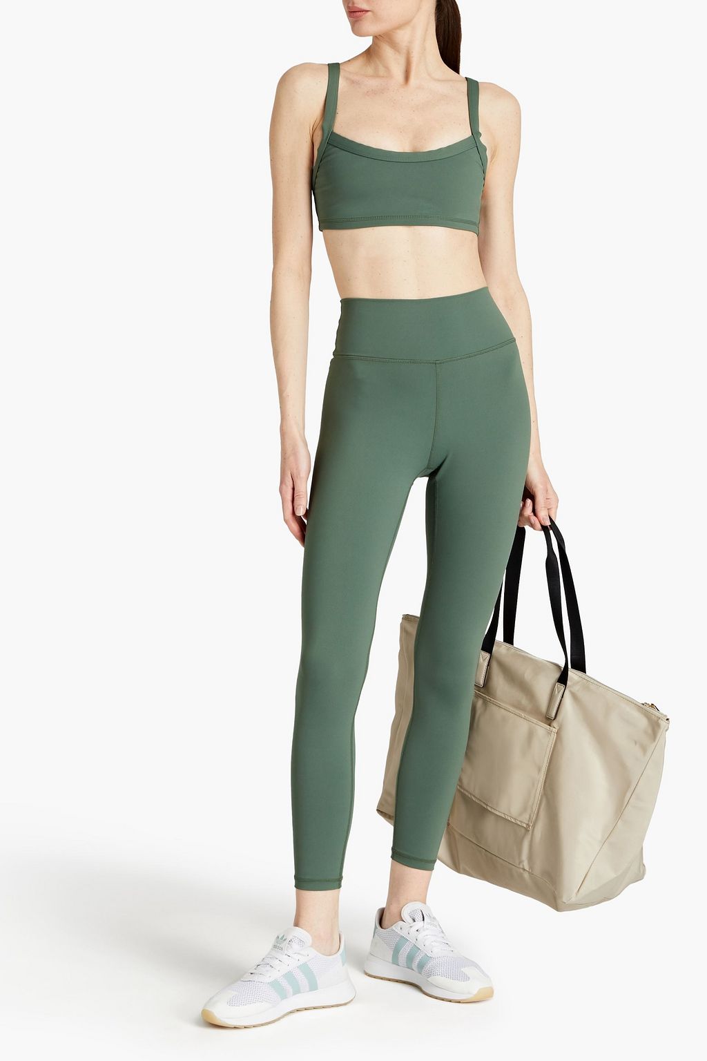 ONIA Cropped printed stretch-jersey leggings