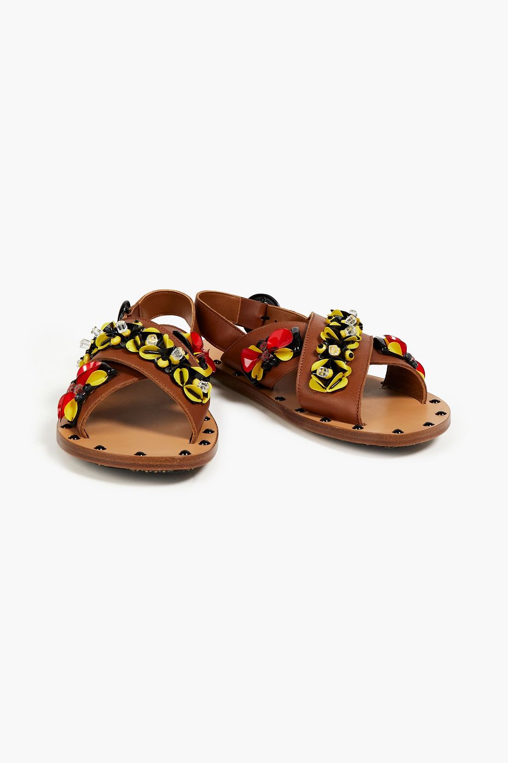 MARNI Embellished leather sandals | Sale up to 70% off | THE OUTNET