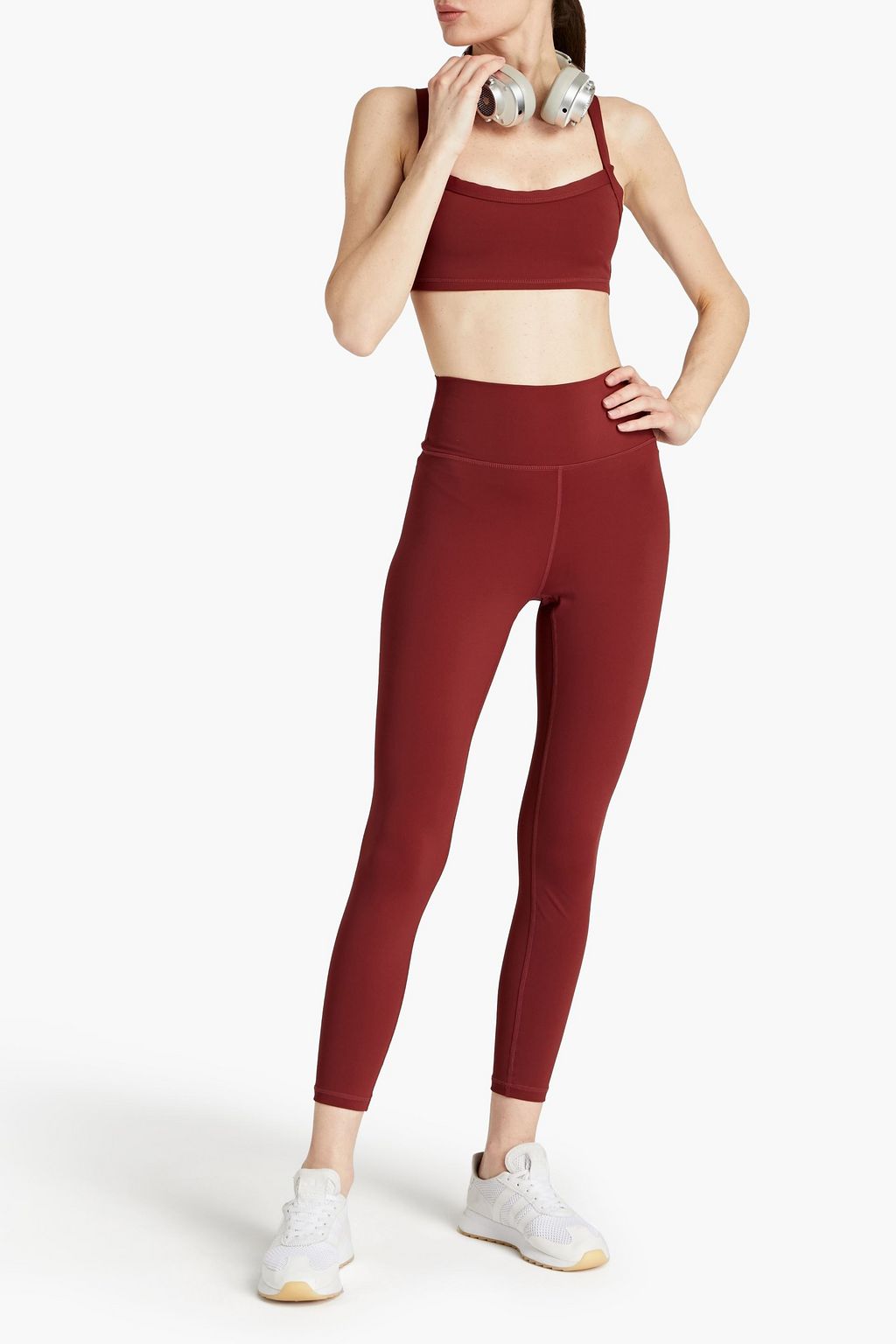 ONIA Cropped printed stretch-jersey leggings