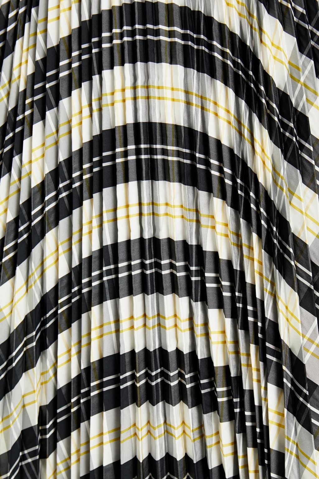 REDVALENTINO Pleated checked shell midi skirt
