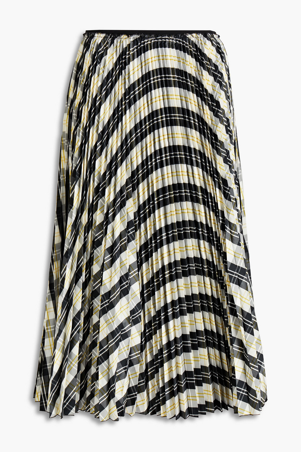REDValentino - Pleated checked shell midi skirt - White - IT 40