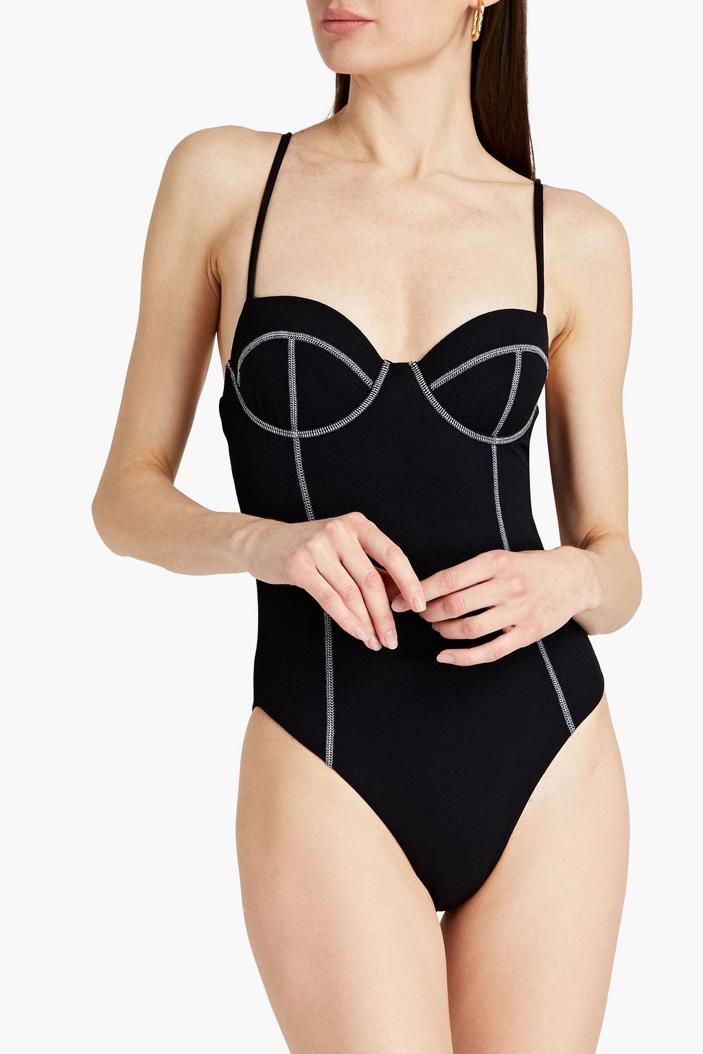 ONIA Valerie textured underwired swimsuit