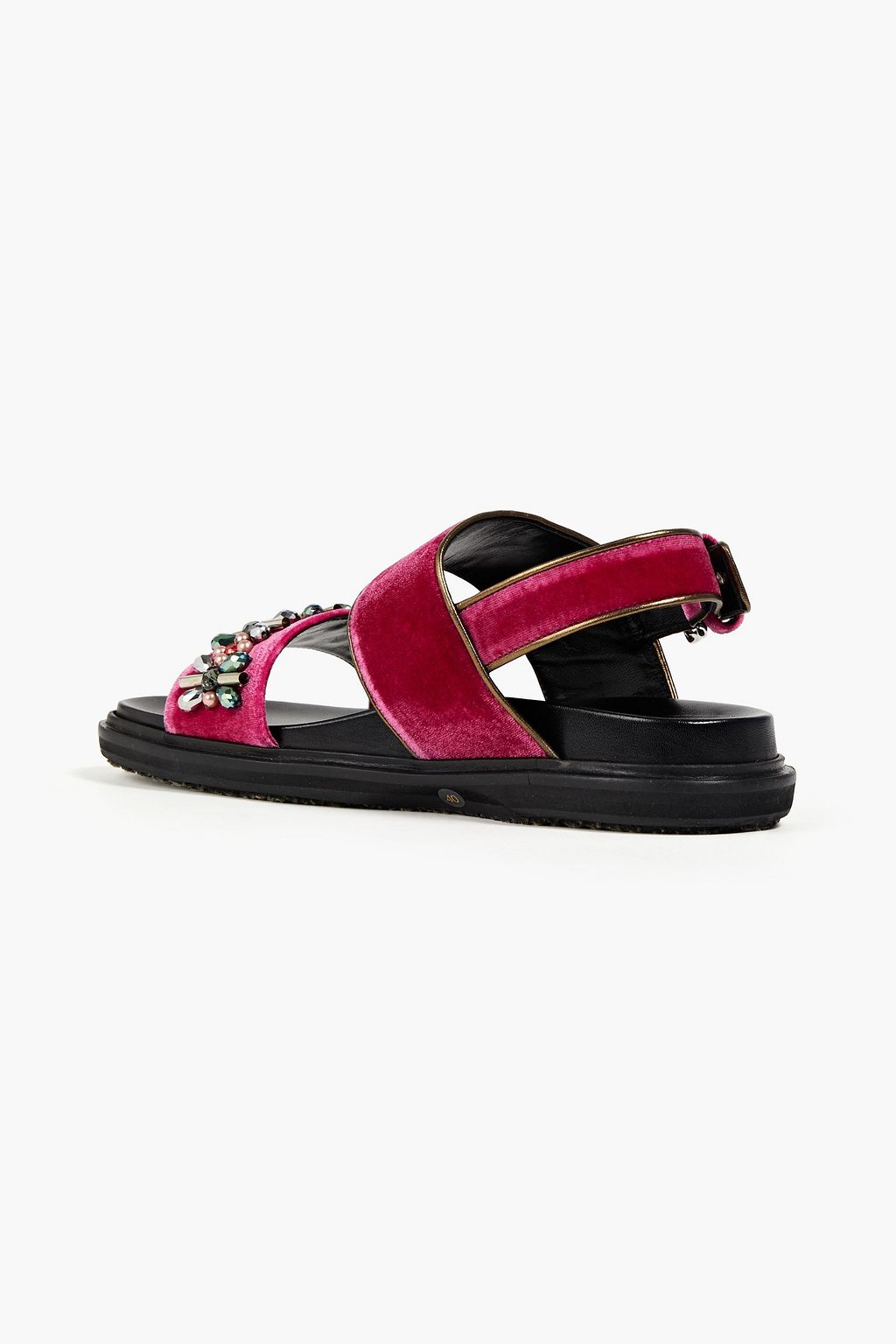 MARNI Embellished velvet sandals