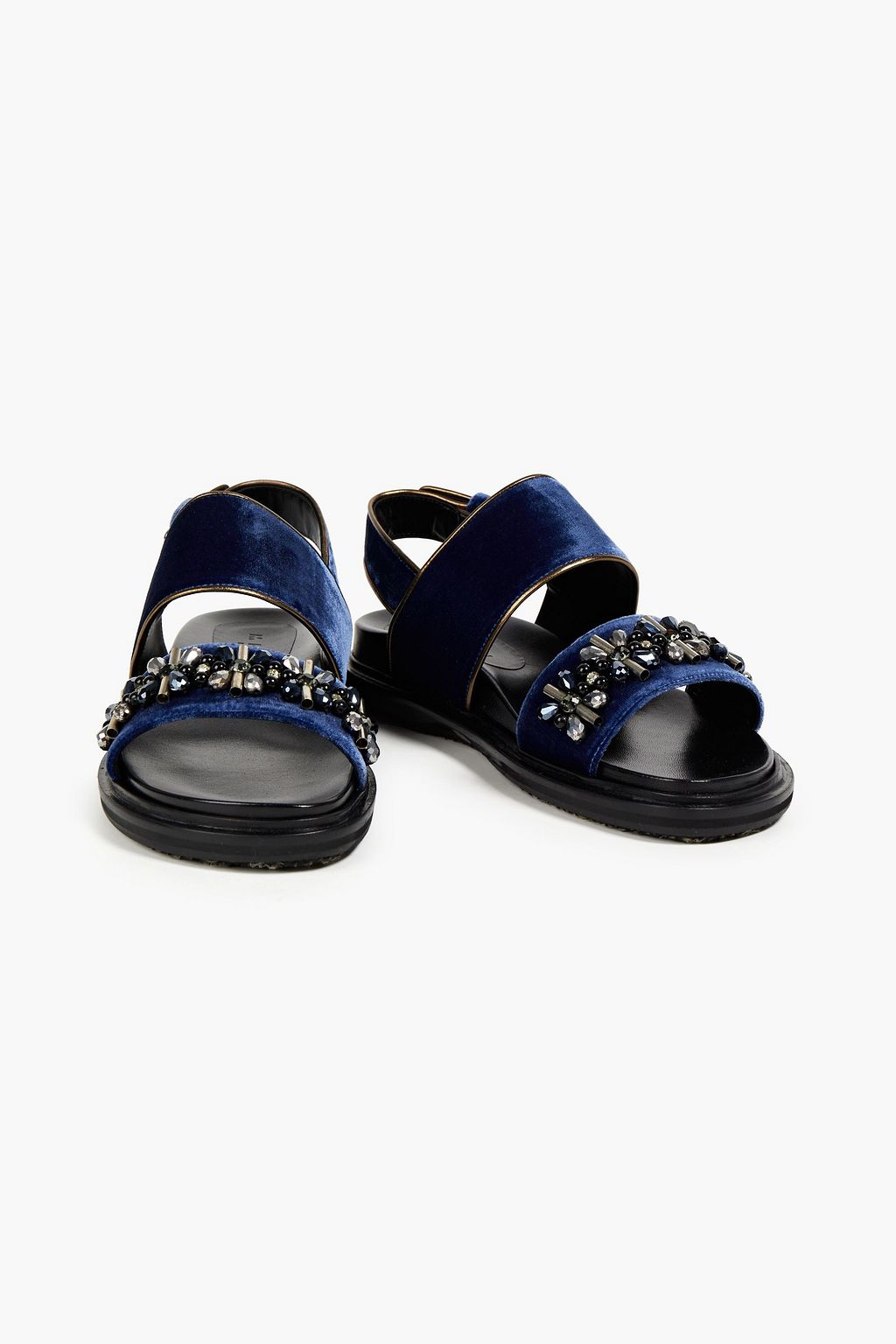 MARNI Embellished velvet sandals