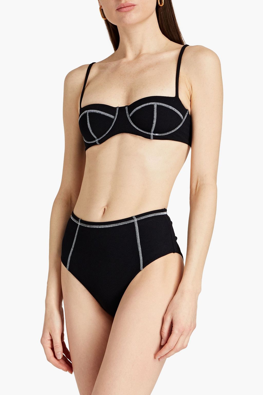 ONIA Flora textured underwired bikini top