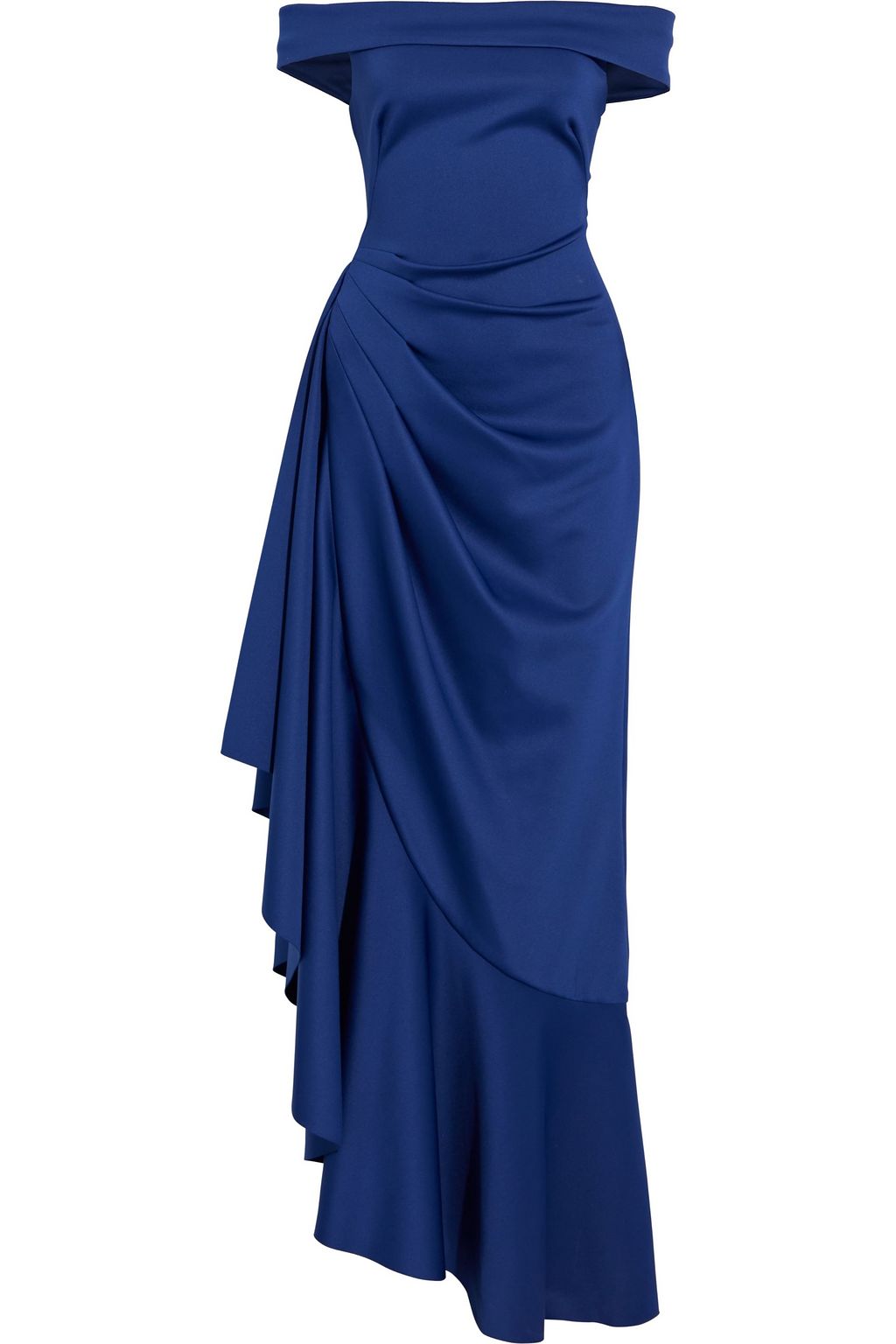 shoulder draped ponte gown | BLACK HALO 