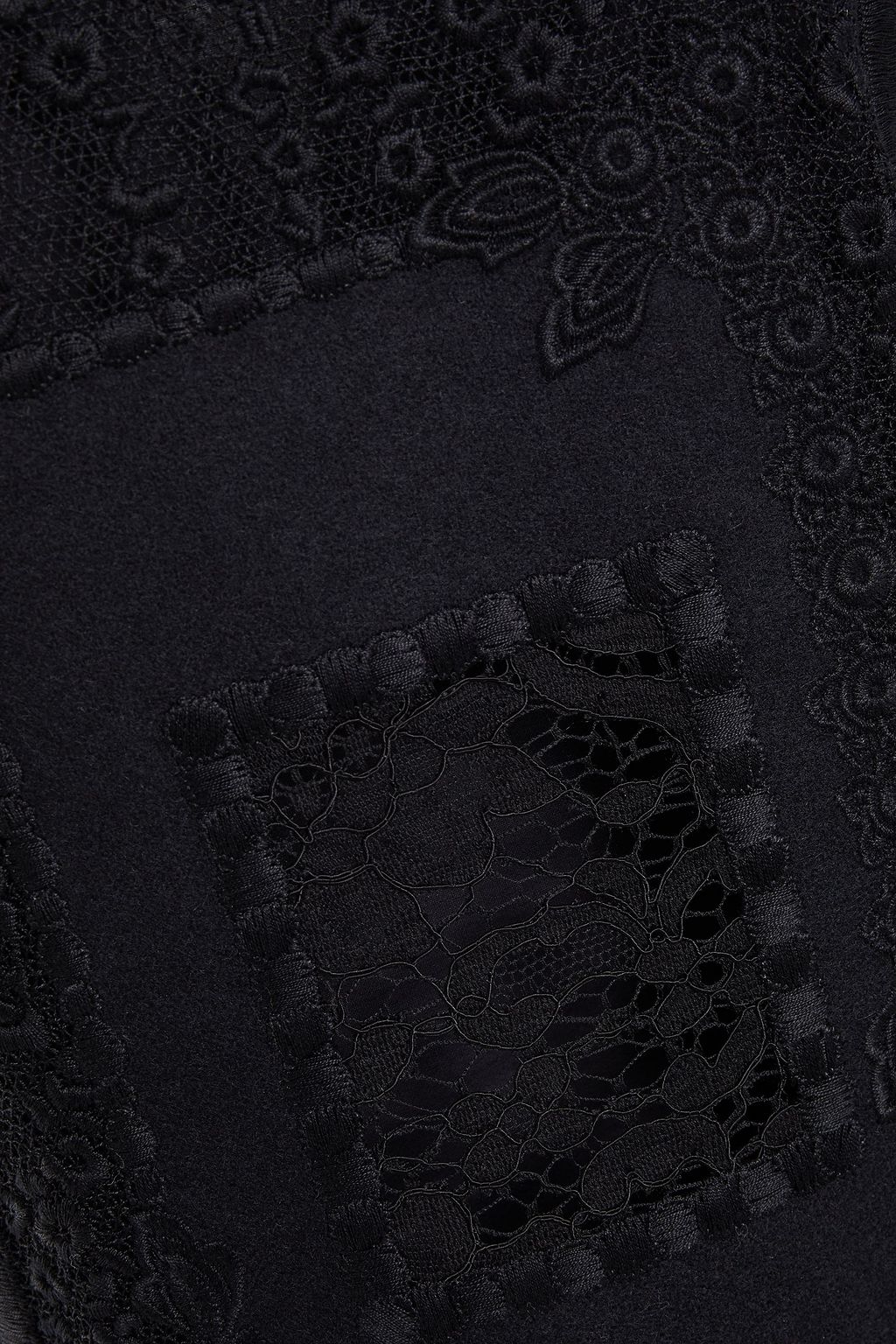 VALENTINO GARAVANI Lace-paneled woven mini dress