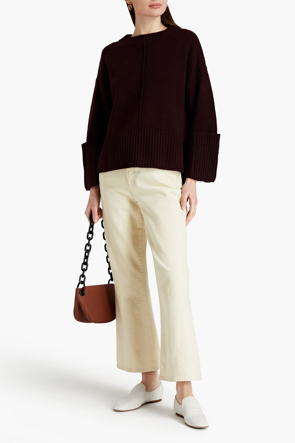 Charli Lynx Knitted Jumper In Burgundy