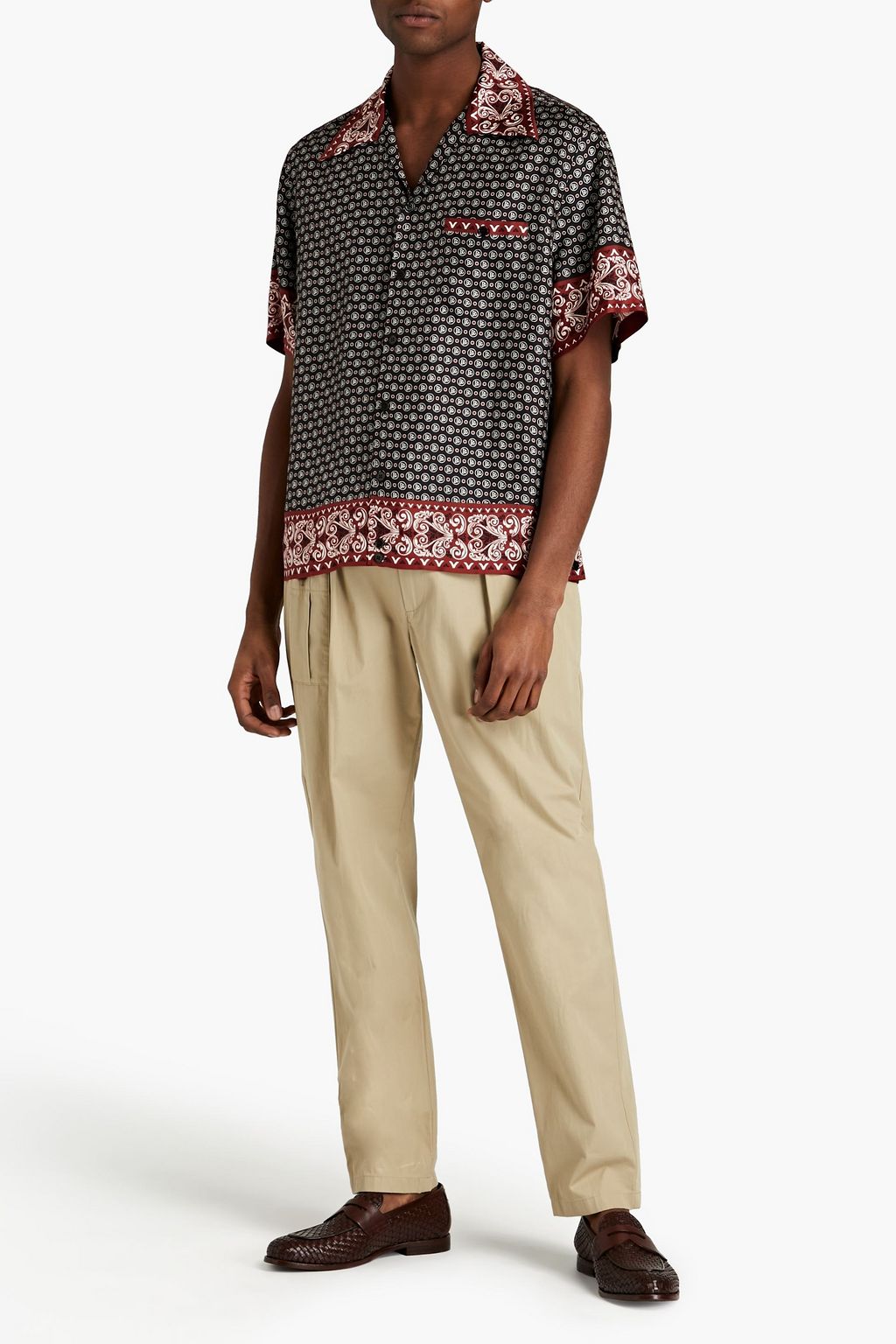 DOLCE&GABBANA Printed silk-twill shirt