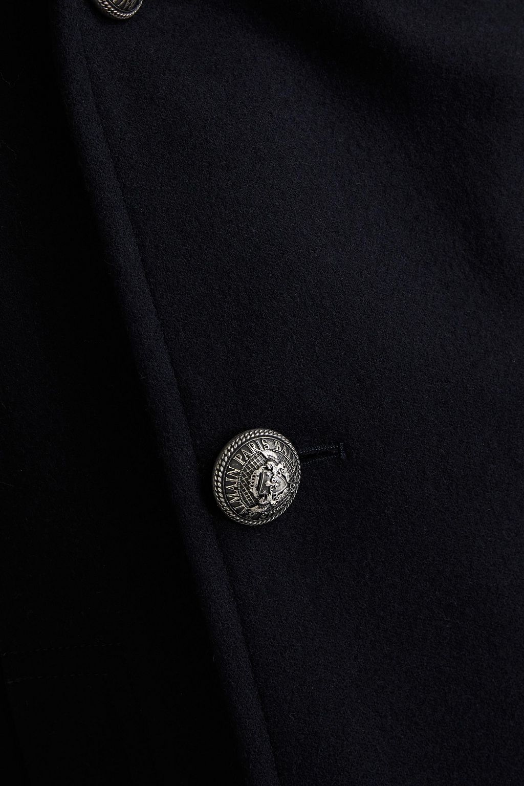 BALMAIN Wool-blend felt hooded peacoat