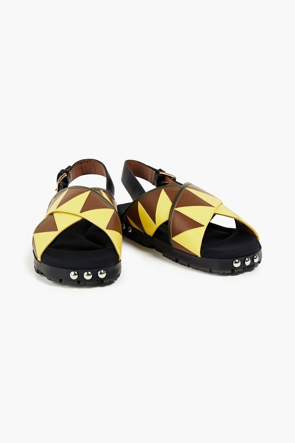 MARNI Studded two-tone leather sandals