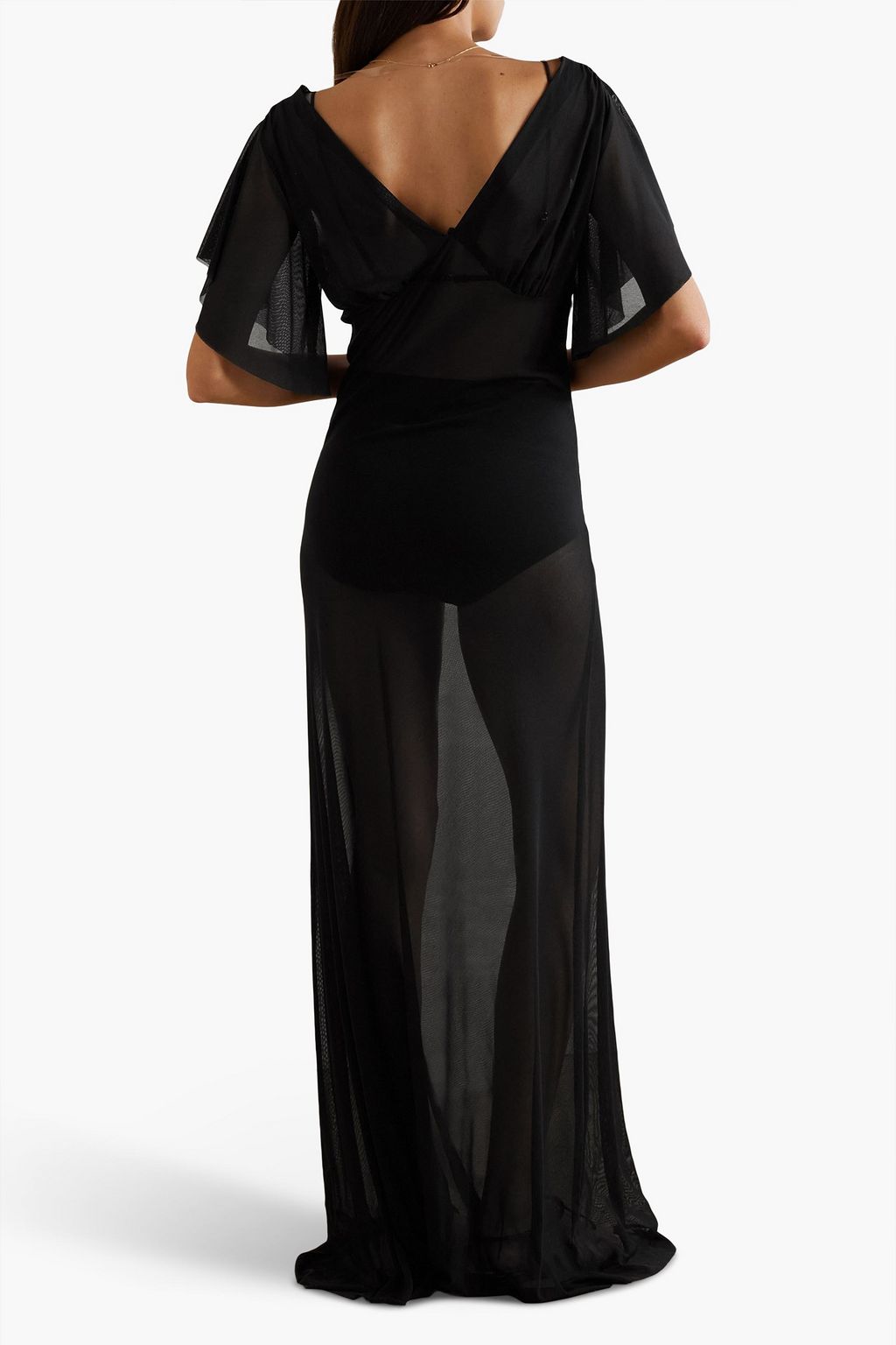NORMA KAMALI Angel ruffled tulle maxi dress