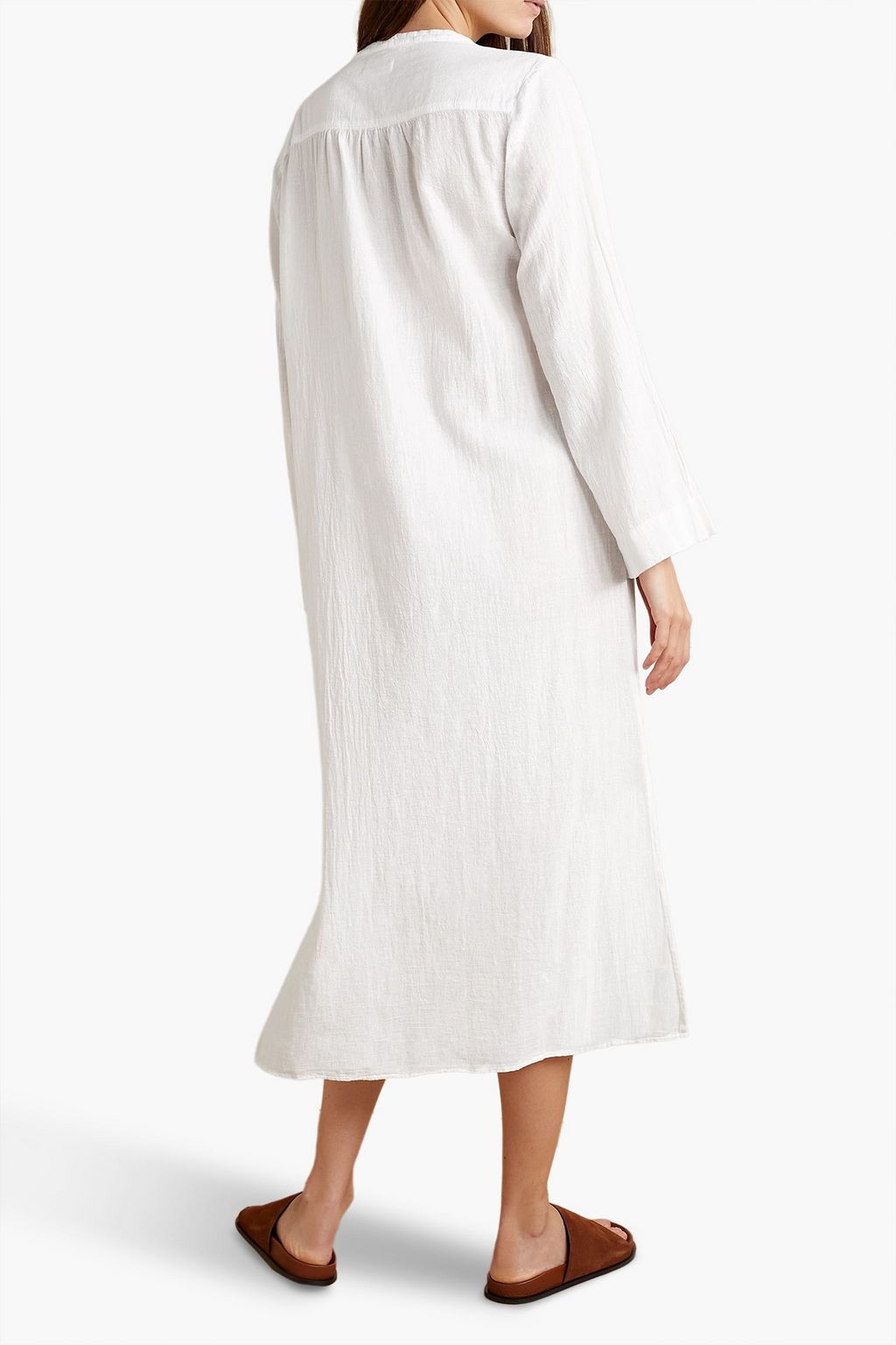 HONORINE Jules lace-up cotton-voile maxi dress