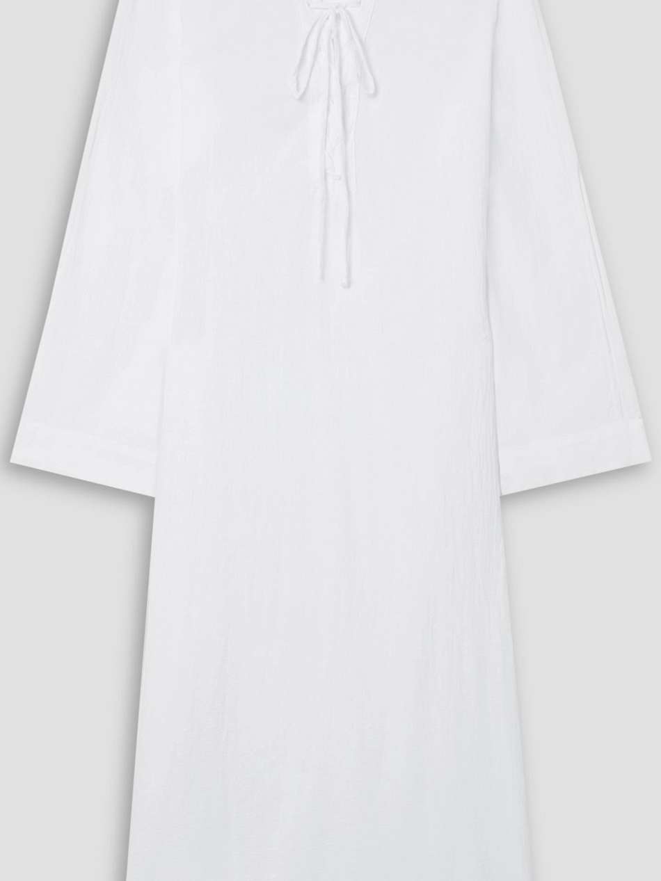 jules lace-up cotton-voile maxi dress
