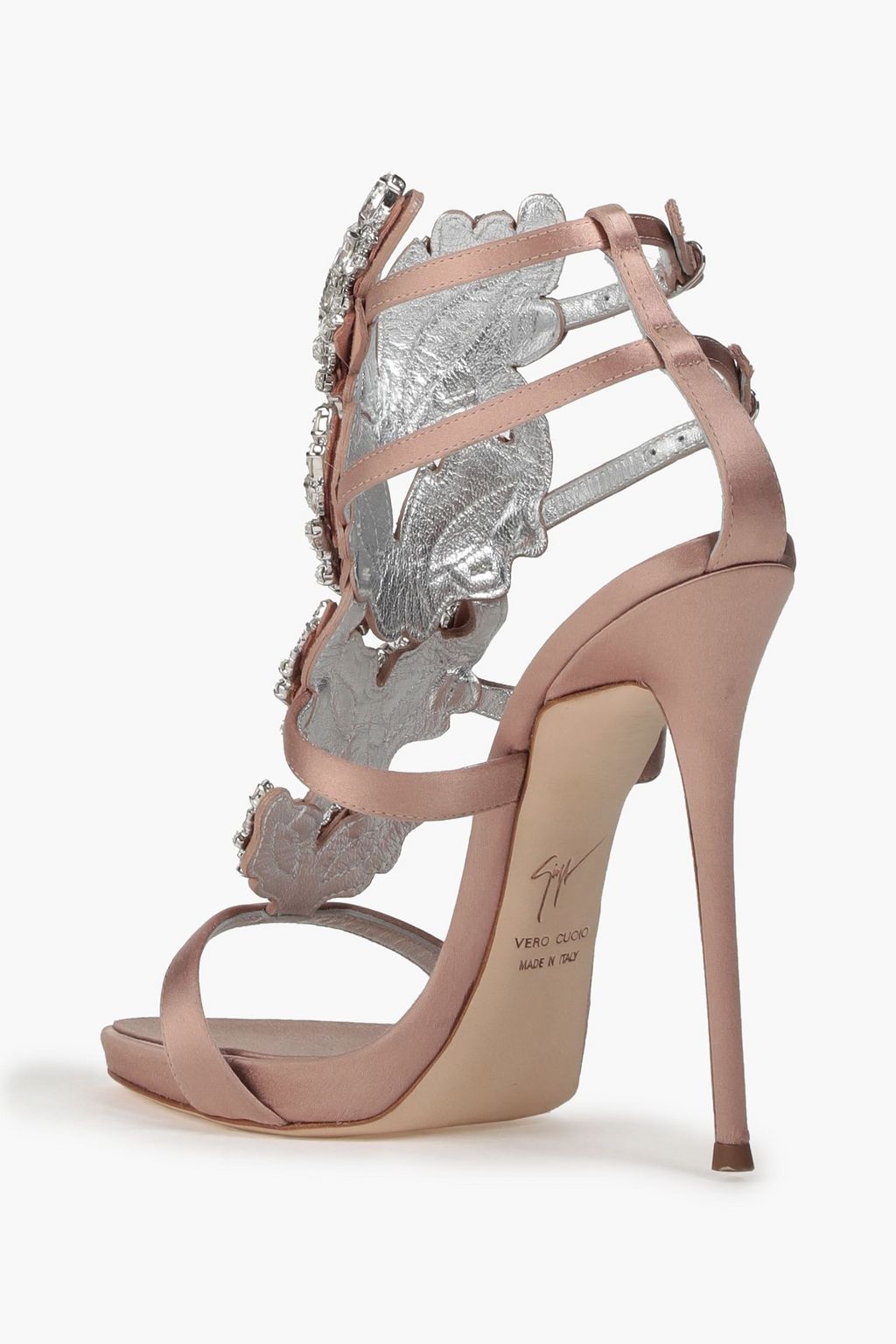 GIUSEPPE ZANOTTI Crystal-embellished satin sandals
