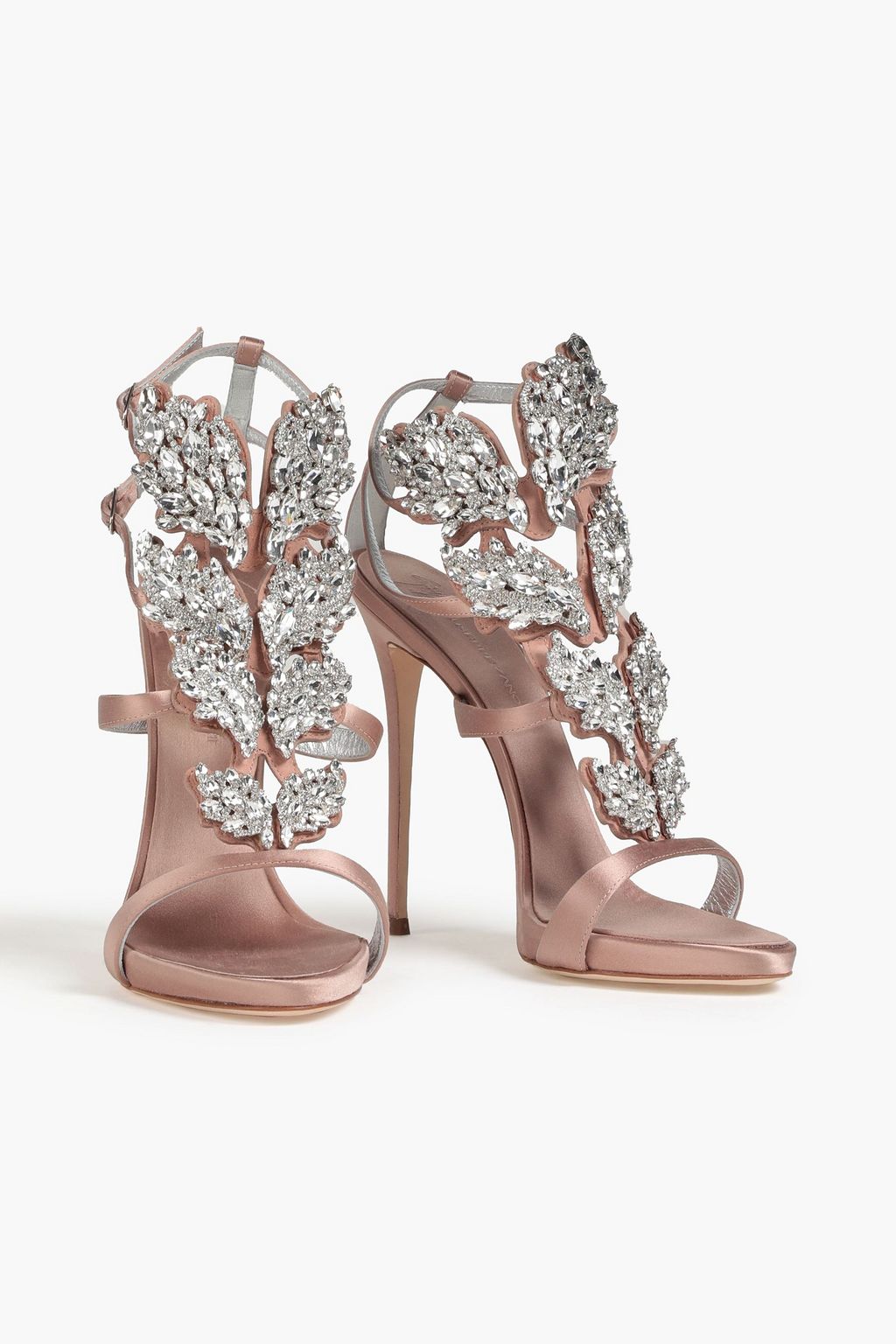 GIUSEPPE ZANOTTI Crystal-embellished satin sandals