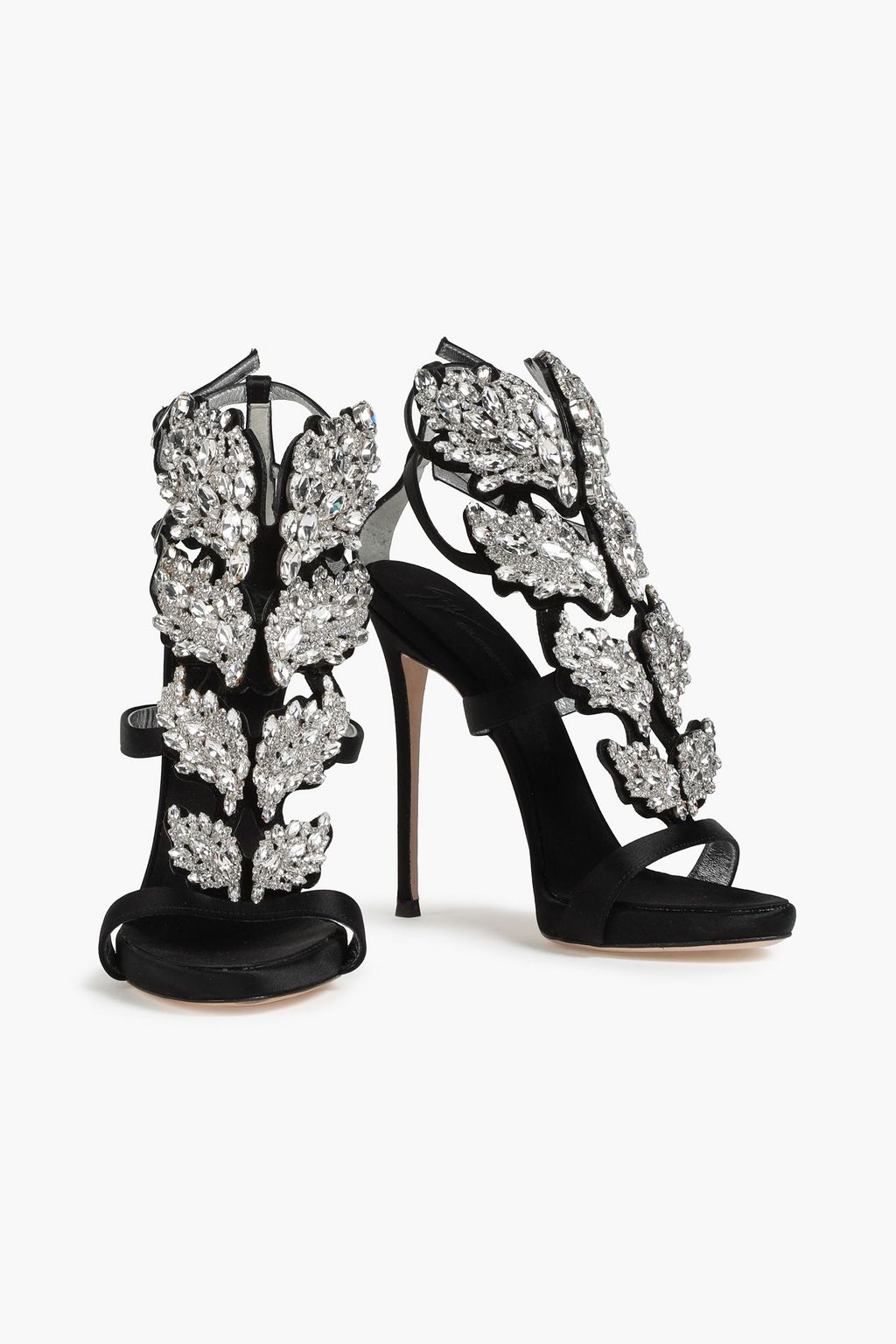 GIUSEPPE ZANOTTI Crystal-embellished satin sandals